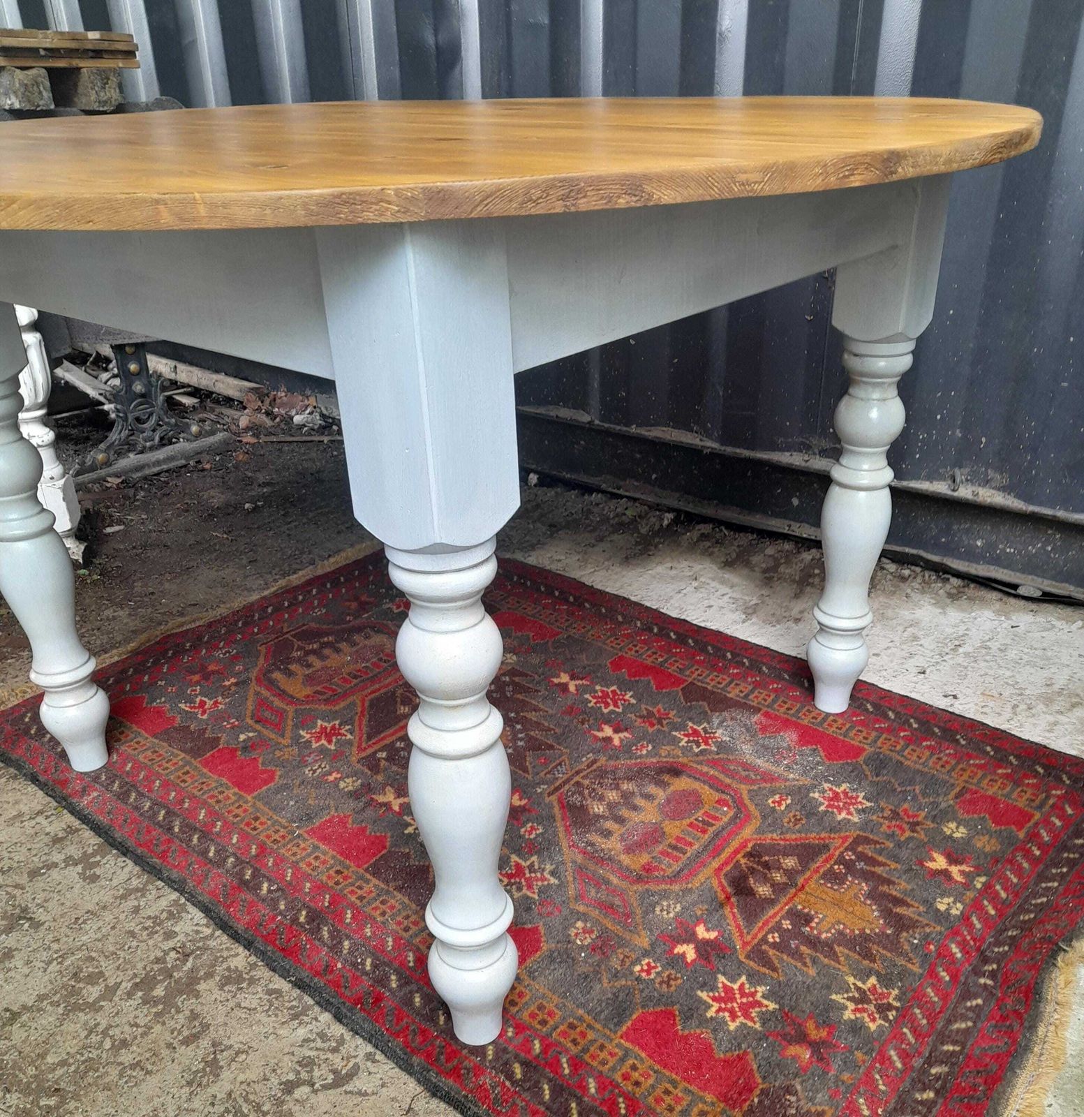 Handmade Circular Pine Table. photo furniture