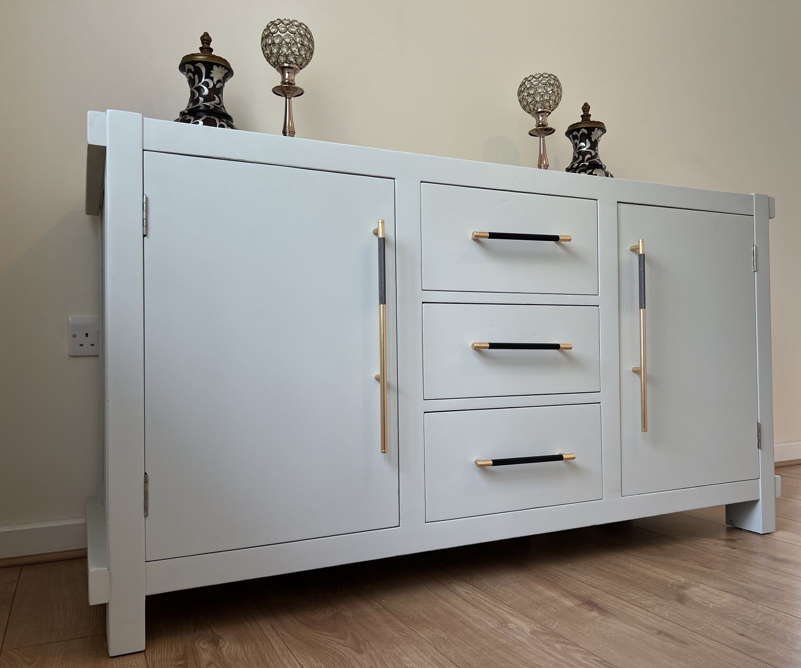 photo for sale Premium Solid Wood Light Grey Large Sideboard Modern Furniture Rrp  £650!