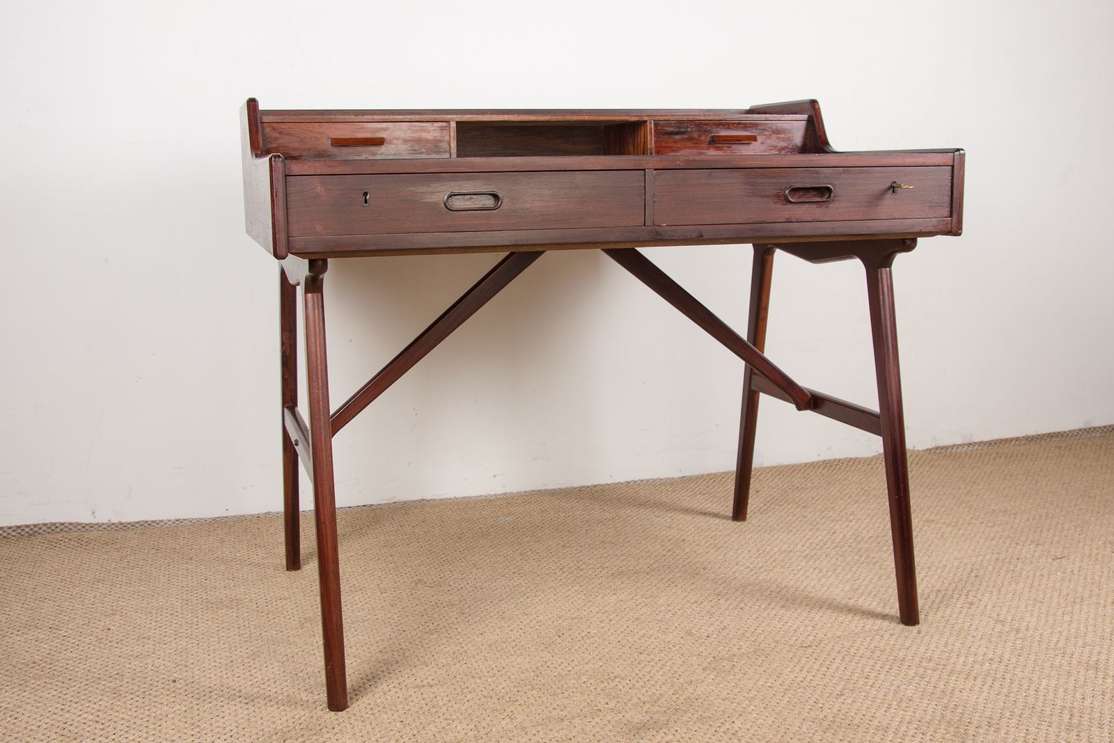 Danish Rosewood Desk, Model 56 By Arne Wahl Iversen For Vinde Mobelfabrik 1960. photo furniture