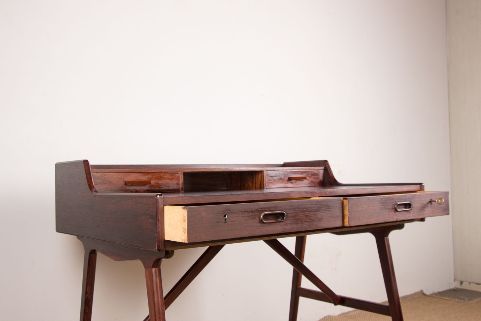 photo for sale Danish Rosewood Desk, Model 56 By Arne Wahl Iversen For Vinde Mobelfabrik 1960.