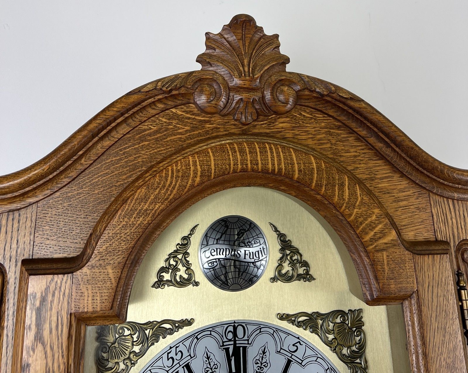 Grandfather Clock Vintage French Style Oak Carved Decorative Clock Lot 6096 photo 999.0