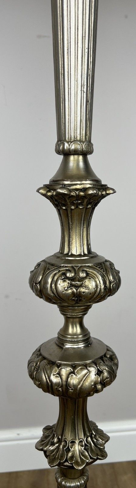 photo furniture Floor Lamp Vintage French Ornate Metal Standing Lamp With Tassel Shade Lot 6087