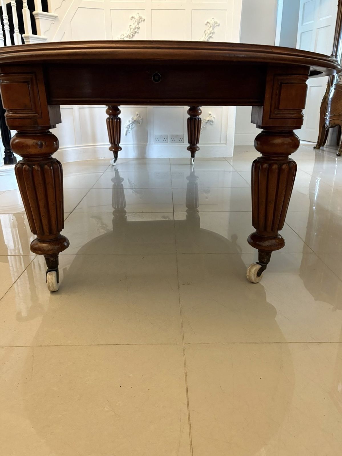 photo for sale Large 12 Seater Outstanding Quality Antique 19th Century Figured Mahogany Extending Dining Table