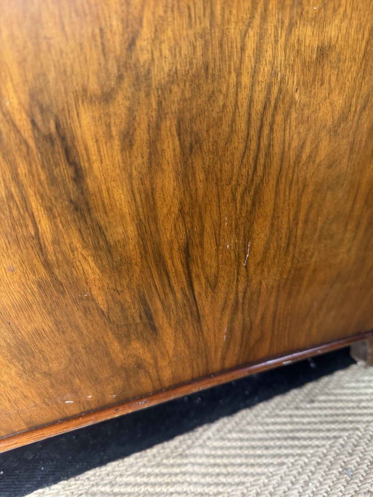 Furniture Vintage Dressing Table Drawers Oval Mirror Art Deco Mid Century photo