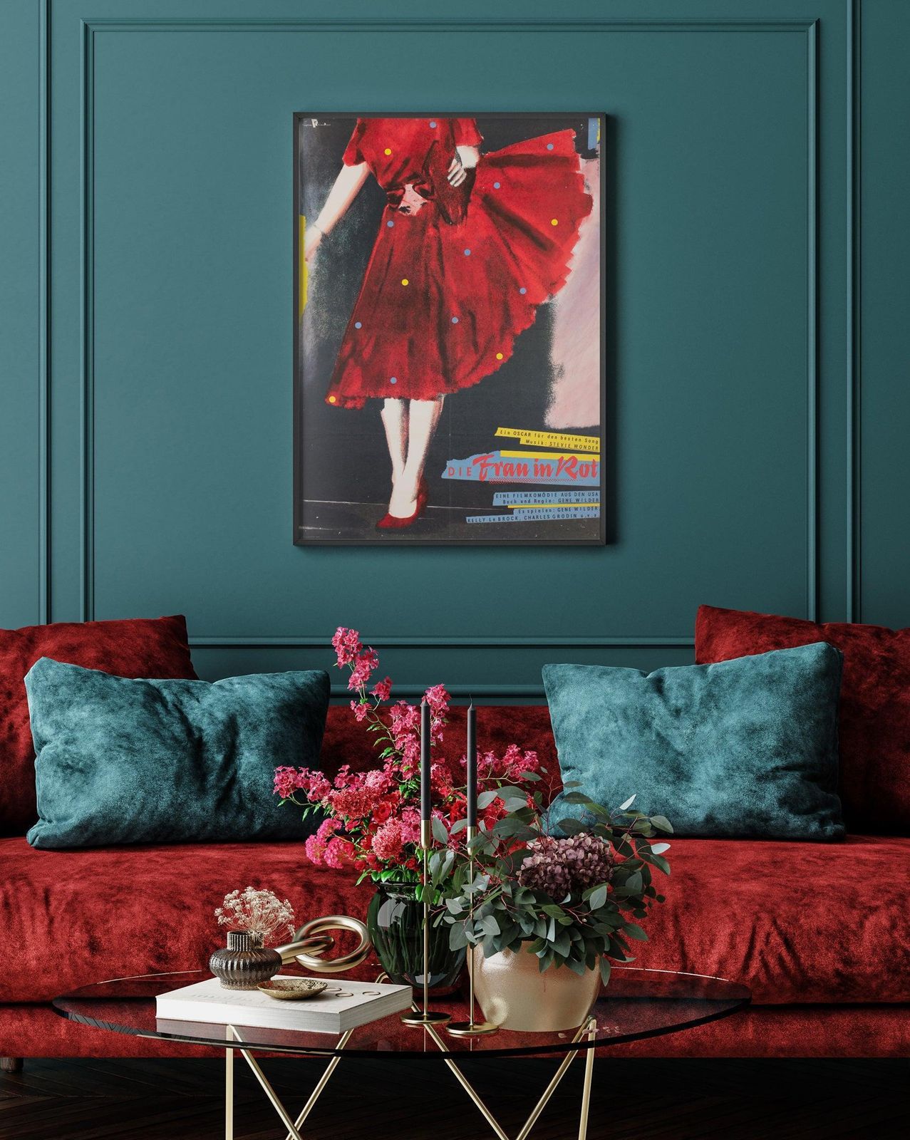 The Woman In Red 1986 East German A1 Film Poster, Werner Gottsmann photo furniture