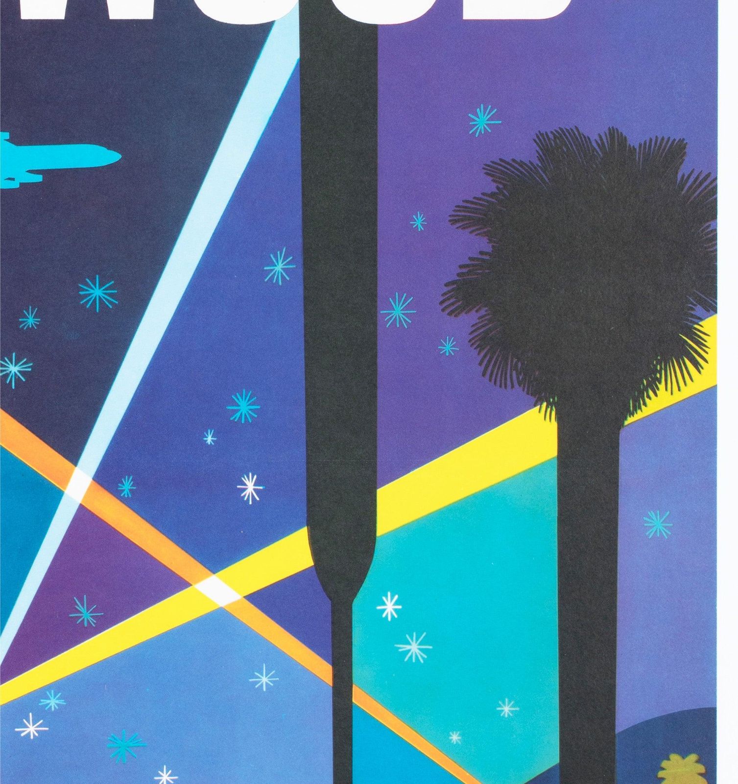 Affiche de voyage TWA Hollywood, vers 1960, par David Klein photo vinterior