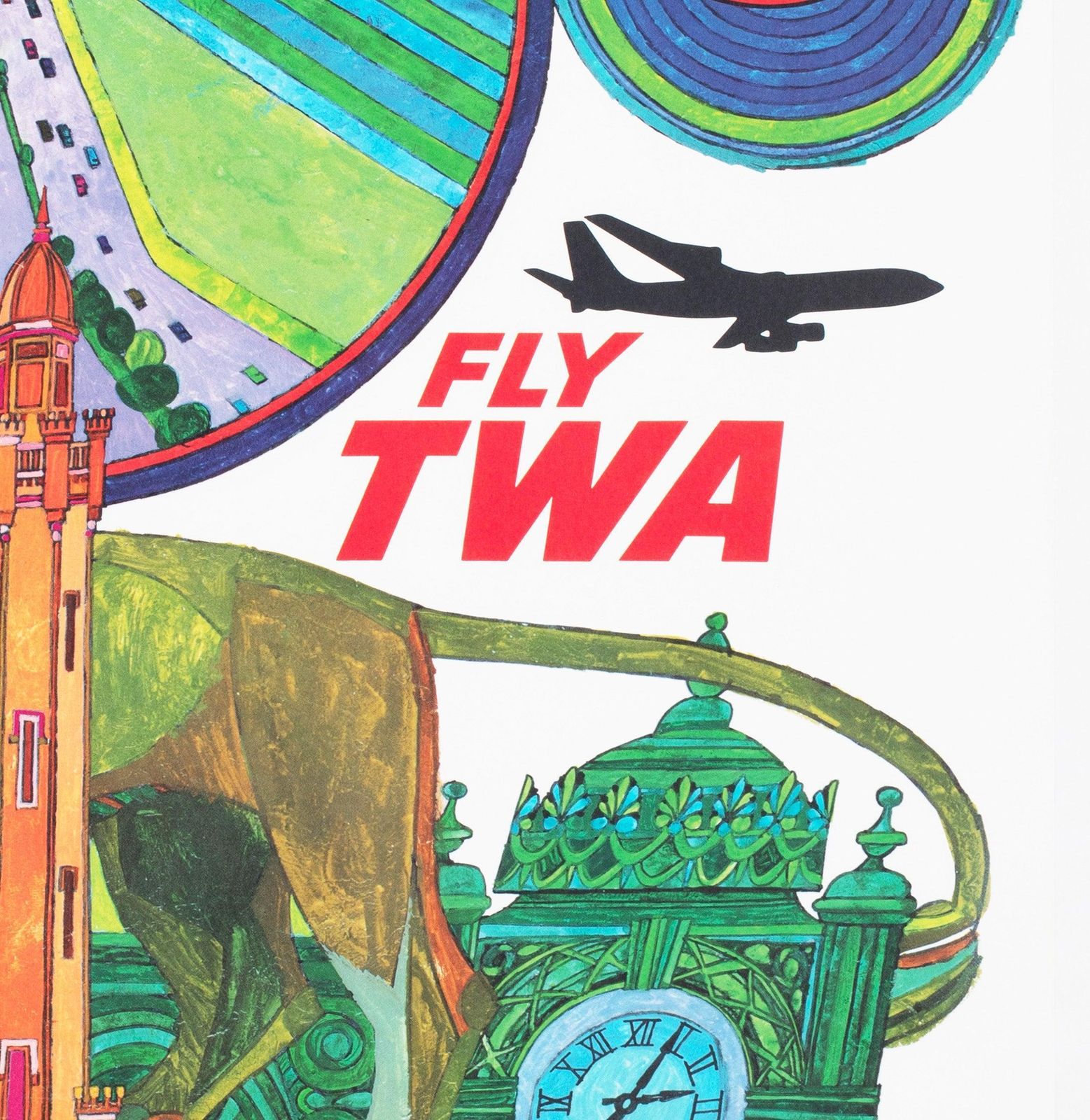 Twa Chicago C1960s Airline Travel Advertising Poster, David Klein photo vinterior
