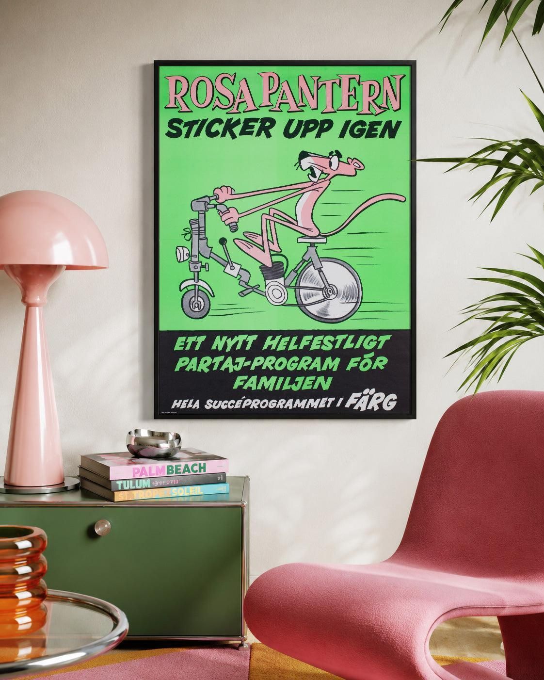 The Pink Panther 1970 Swedish Film Poster photo furniture