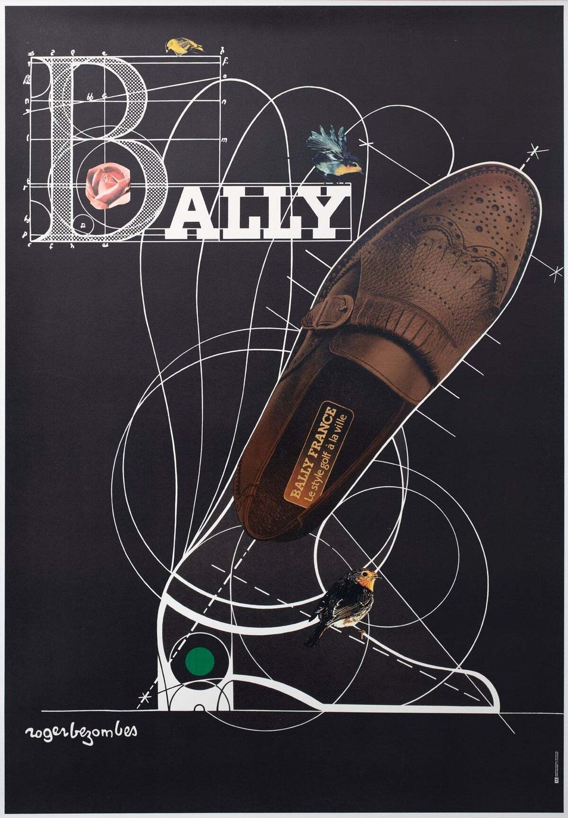 Bally C1980 Golf Shoe Advertising Poster, Roger Bezombes