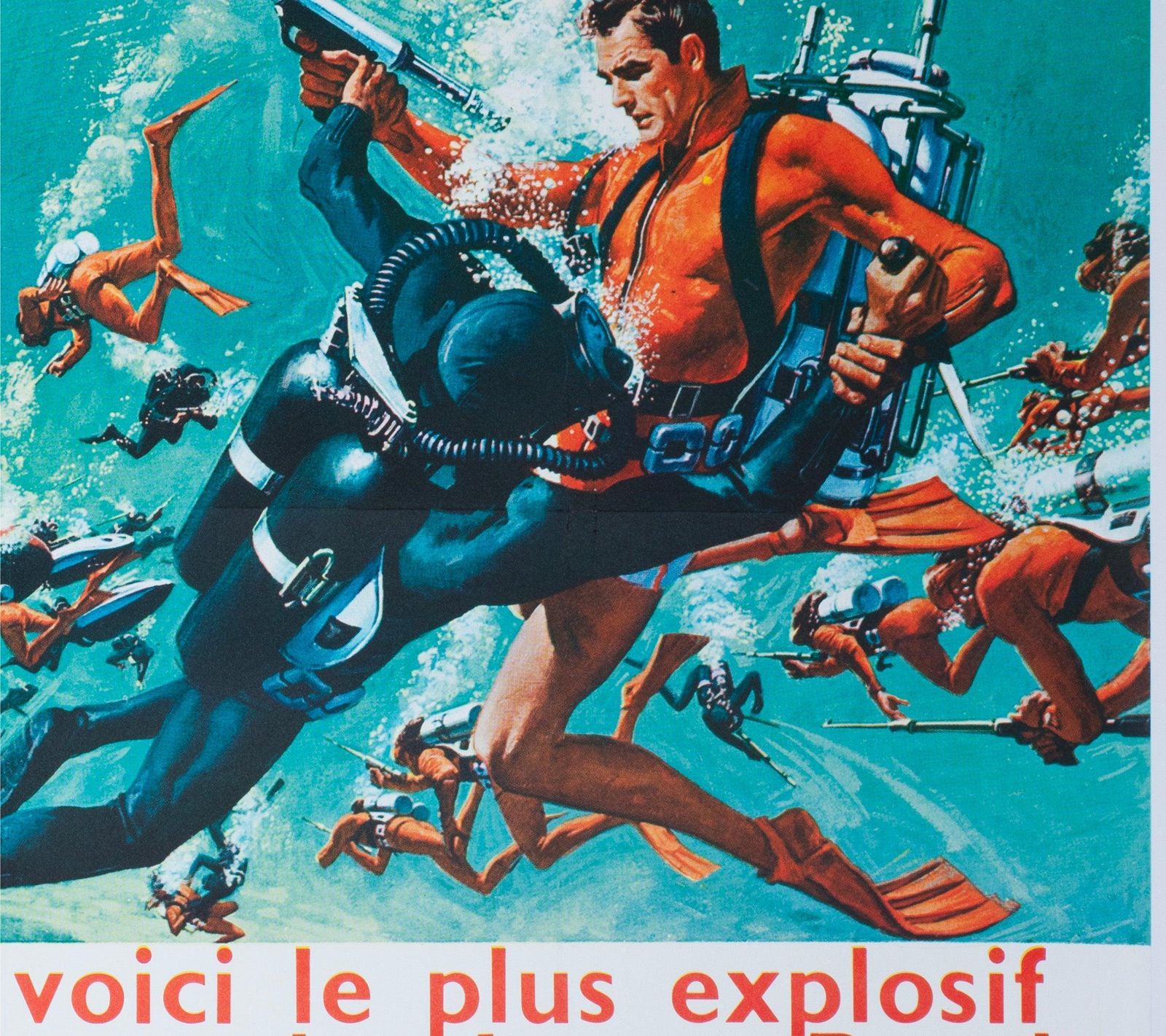Thunderball 1965 Franse Grande filmaffiche, Robert McGinnis en Frank McCarthy photo vinterior