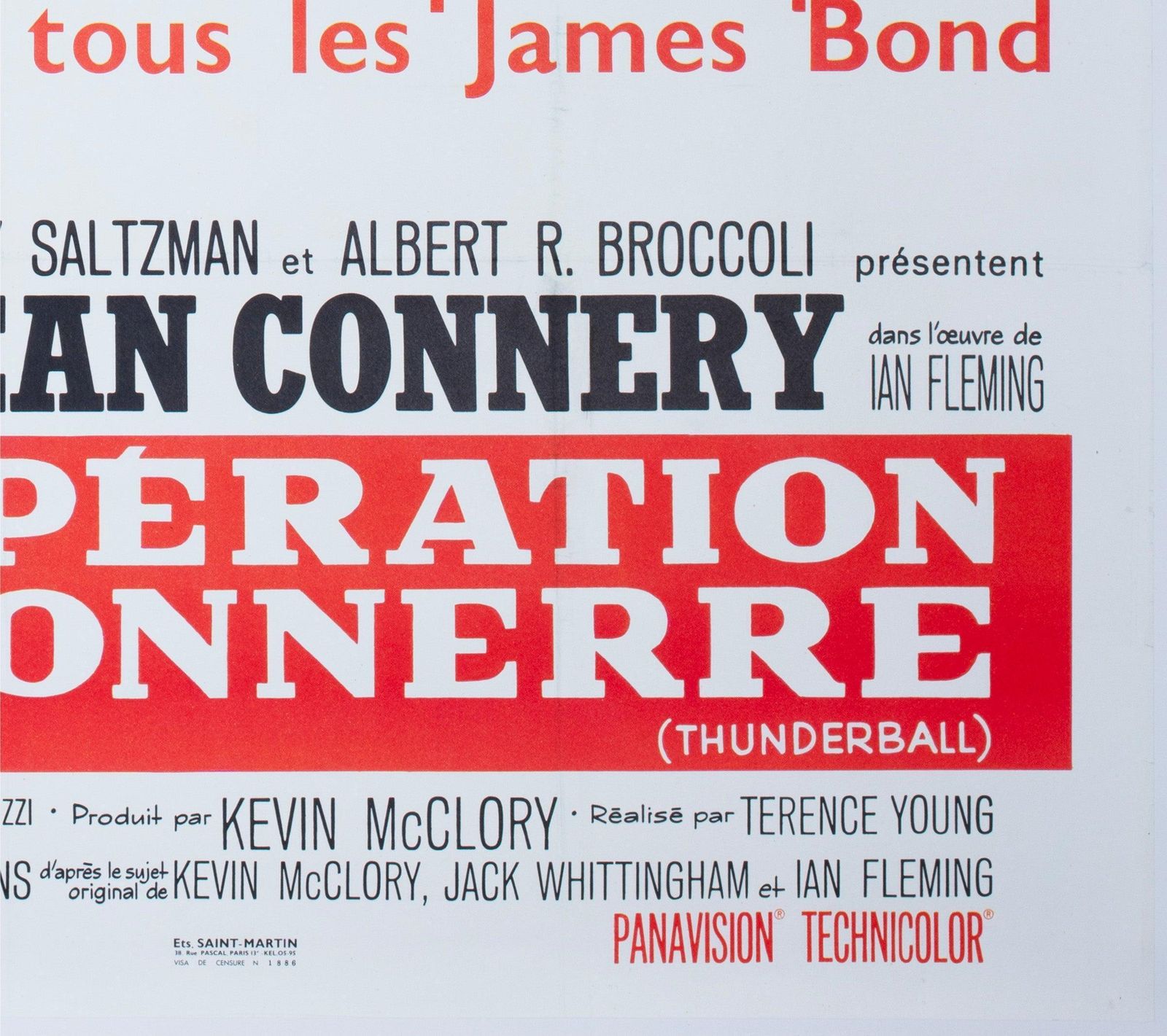 Affiche de cinéma française Grande format Thunderball 1965, Robert McGinnis et Frank McCarthy photo vintage