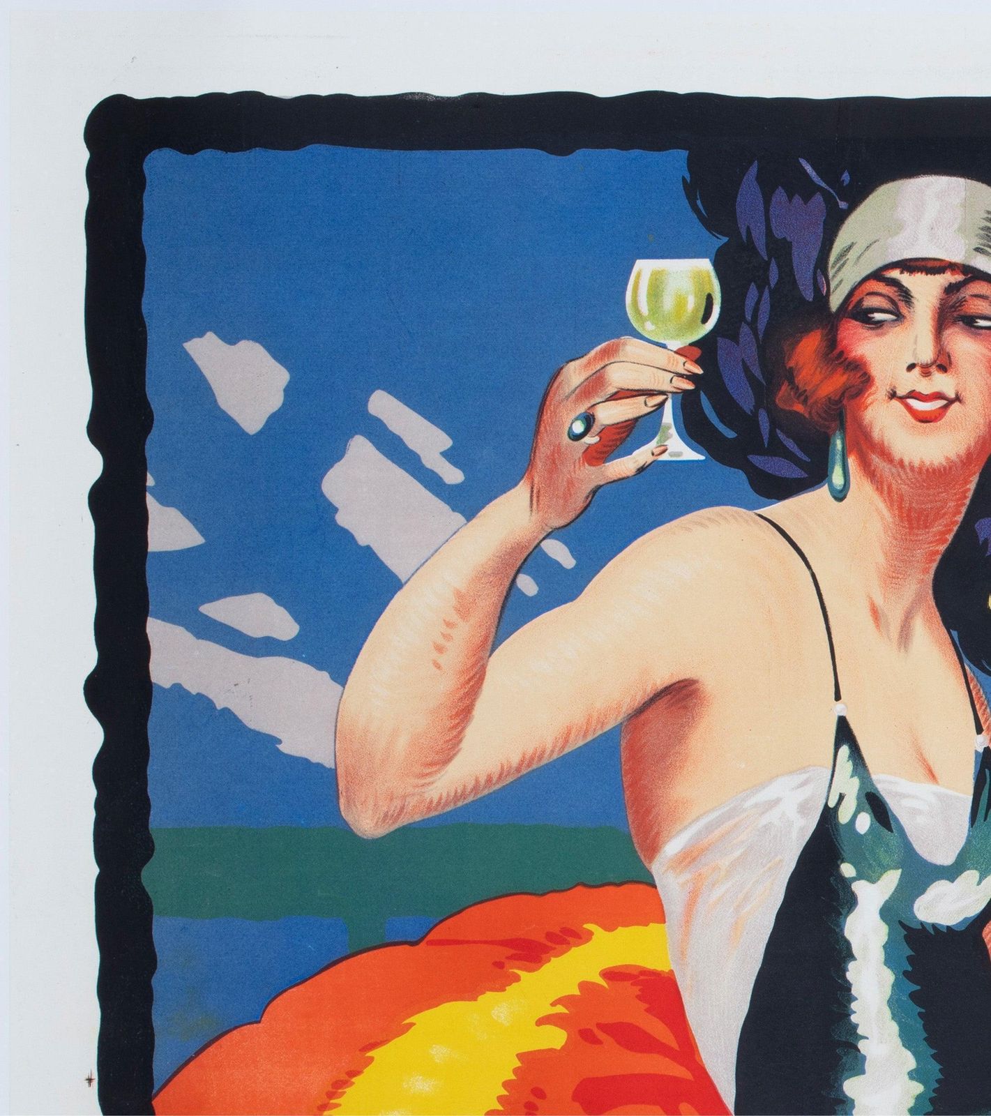 Fap Anis 1935 French Alcohol Advertising Poster, Delval photo for sale
