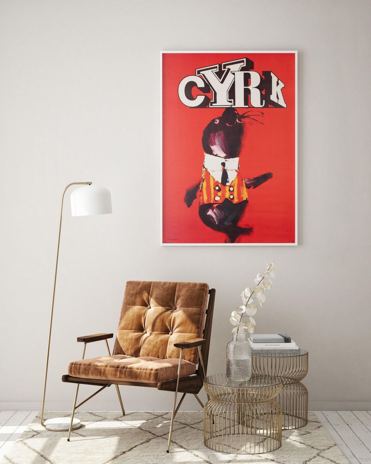 Cyrk Waistcoated Seal 1966 Polish Circus Poster, Waldemar Swierzy photo furniture