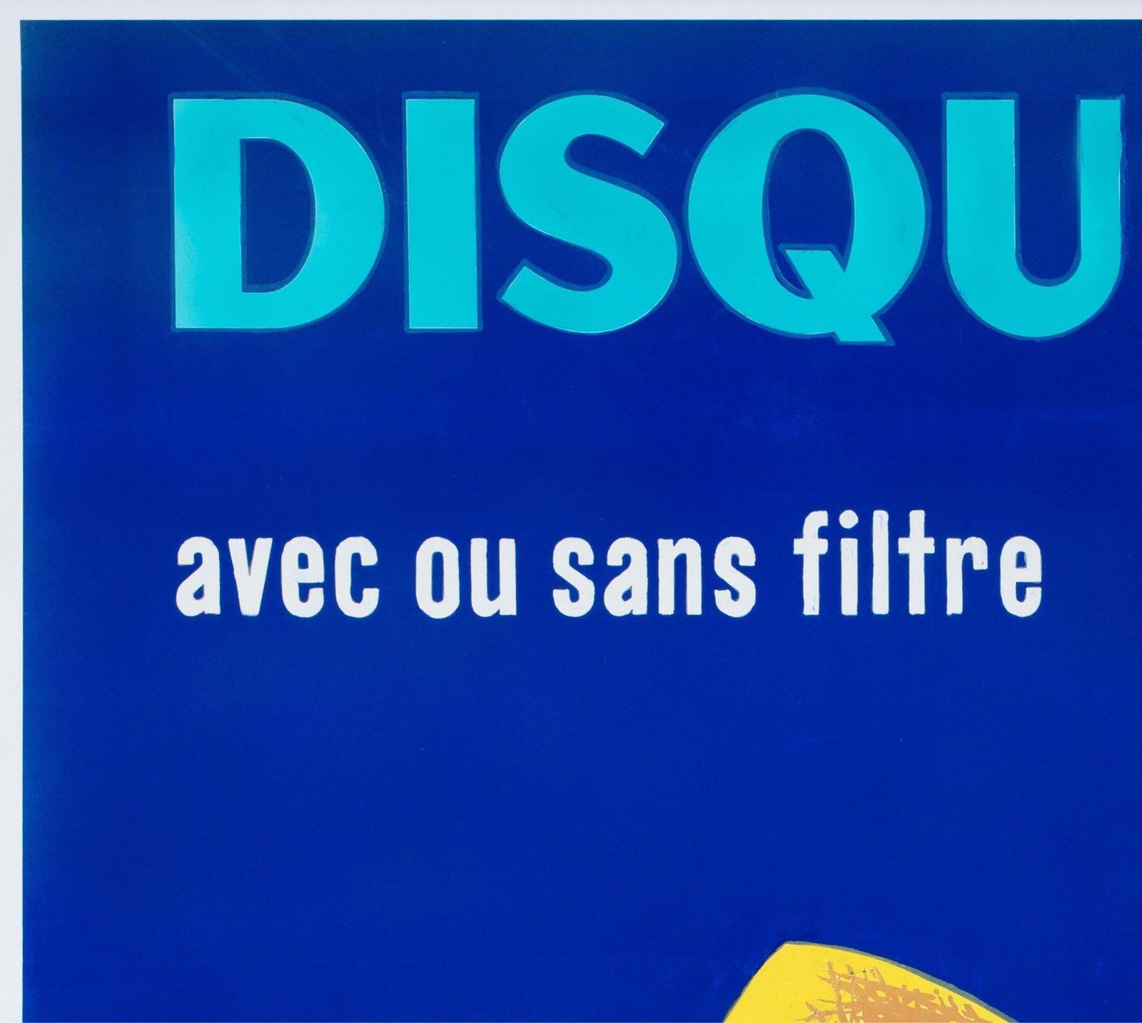 Disque Bleu Gauloises 1956 French Cigarettes Advertising Poster, Henri Favre photo for sale