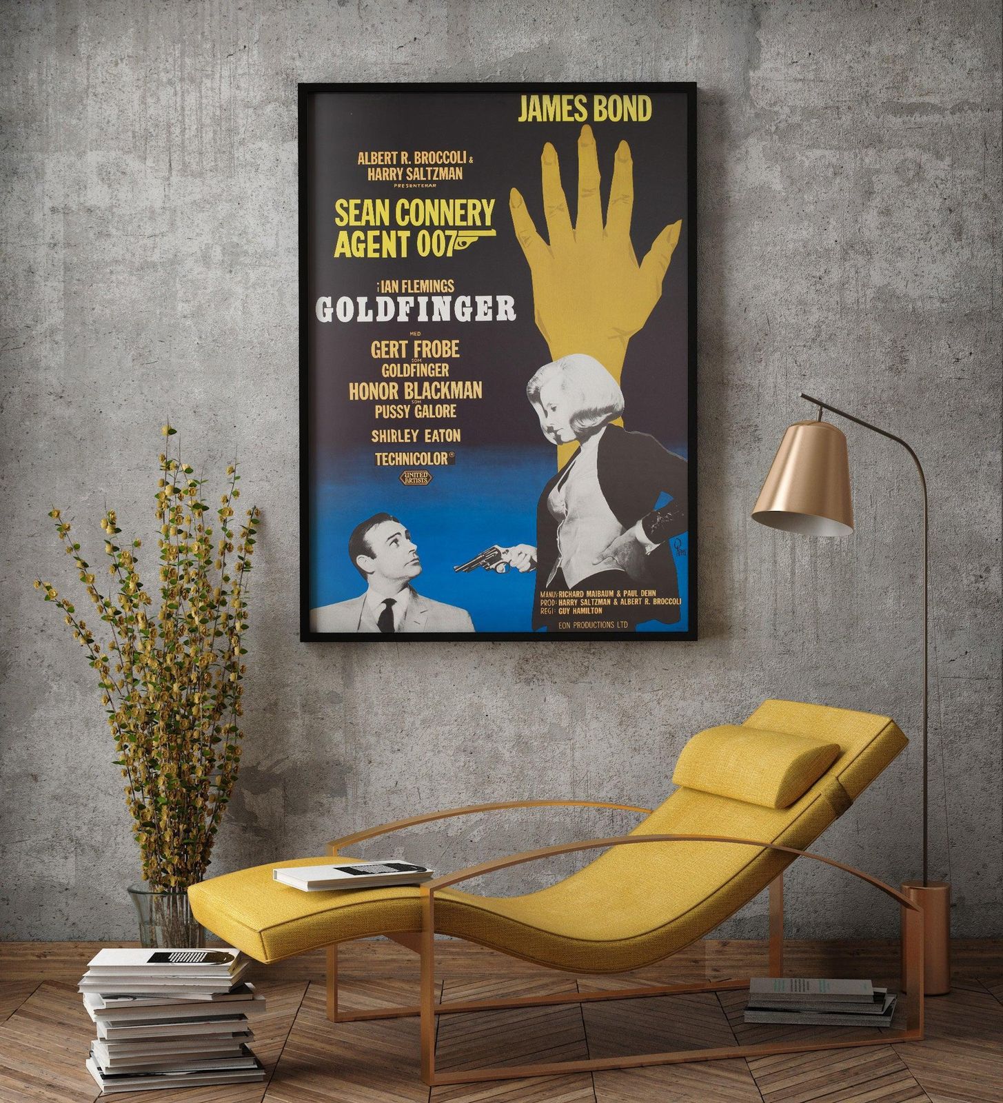 Goldfinger R1967 Swedish 1 Sheet Film Poster, Gosta Aberg photo furniture