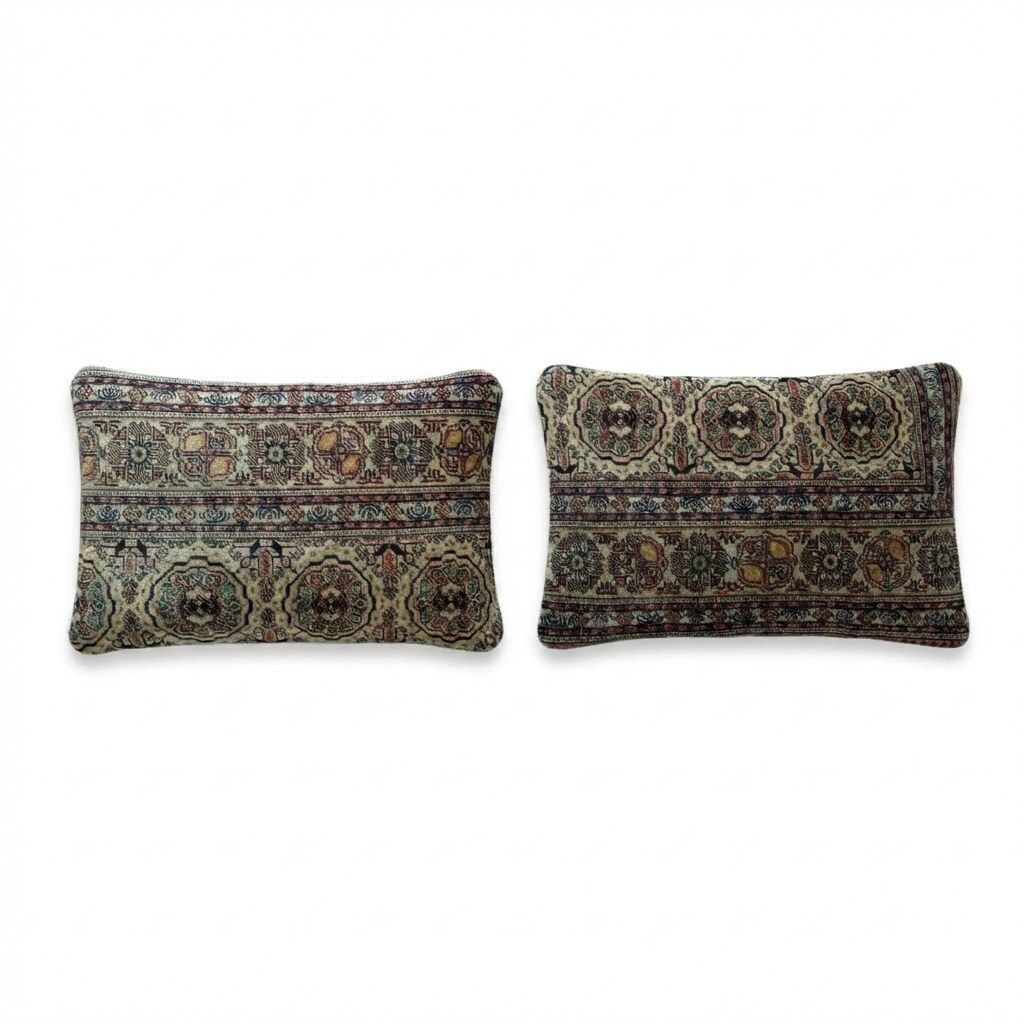 Housse de coussin lombaire bohémienne en kilim, 40 x 60 cm, lot de deux
