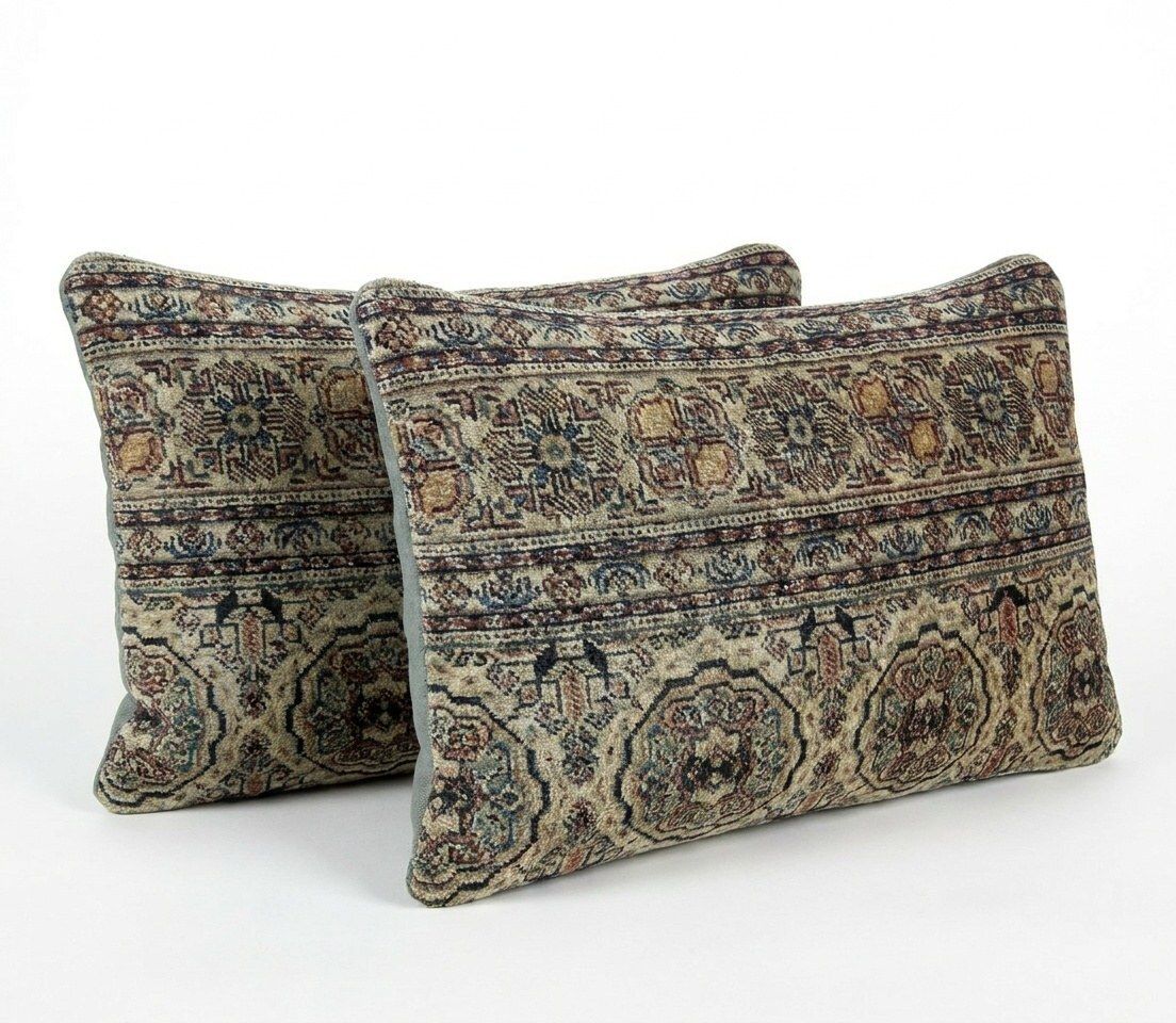 Housse de coussin lombaire bohémienne en kilim, 40 x 60 cm, lot de deux photo for sale