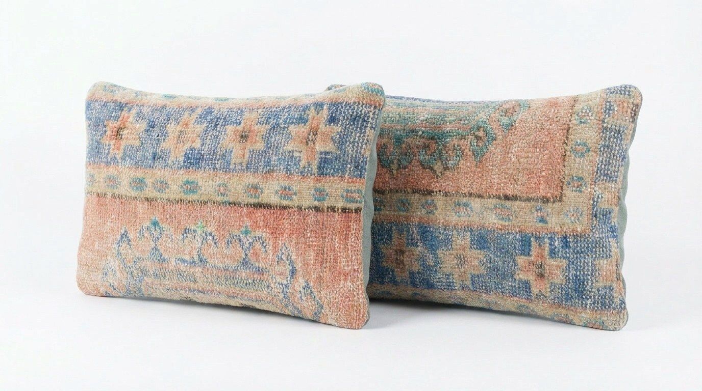 Housse de coussin lombaire en laine turque, 40 x 60 cm, lot de deux photo furniture