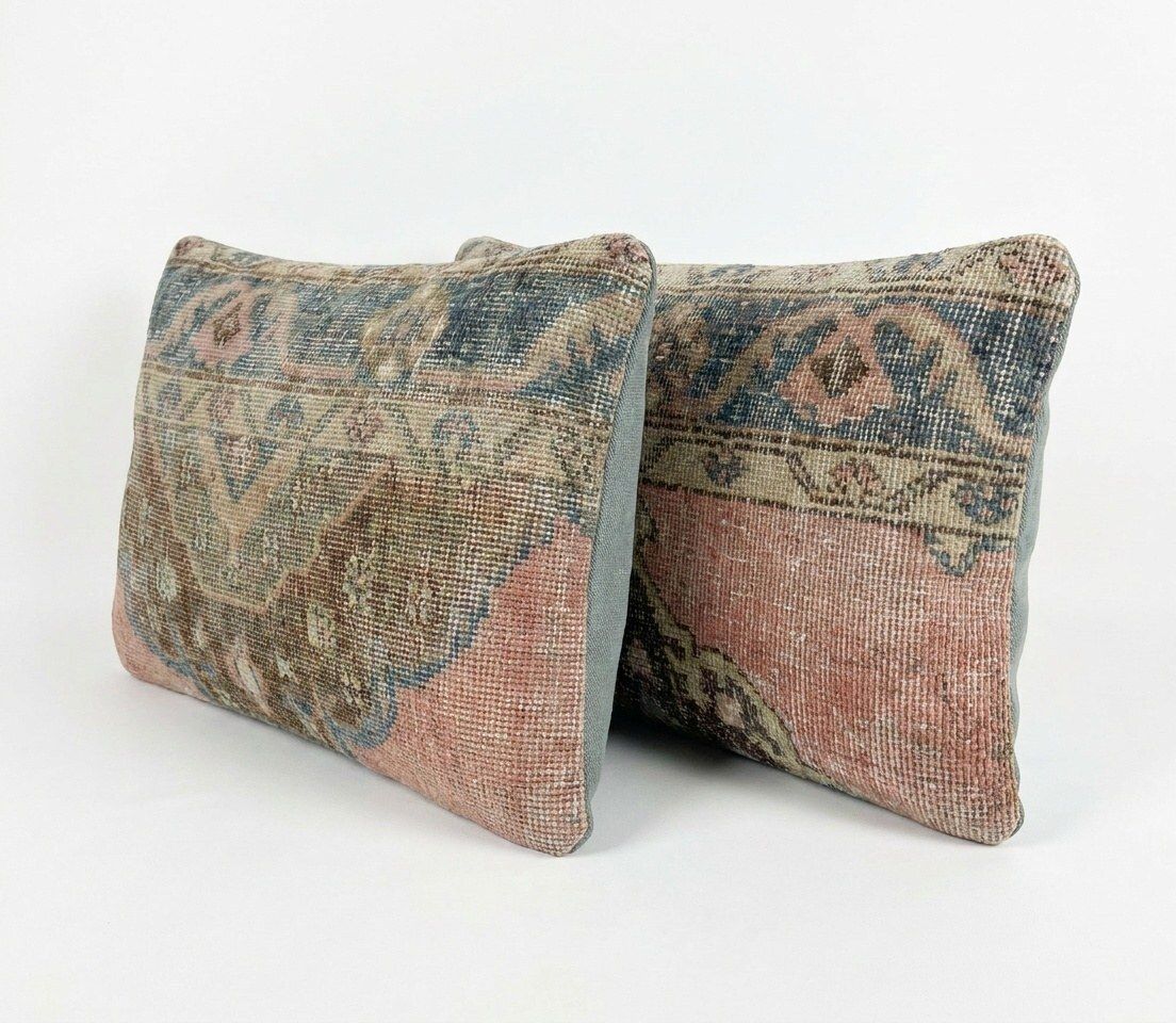 Turkish Lumbar Rug Pillow Cover 40 X 60 Cm   Set Of Two photo furniture