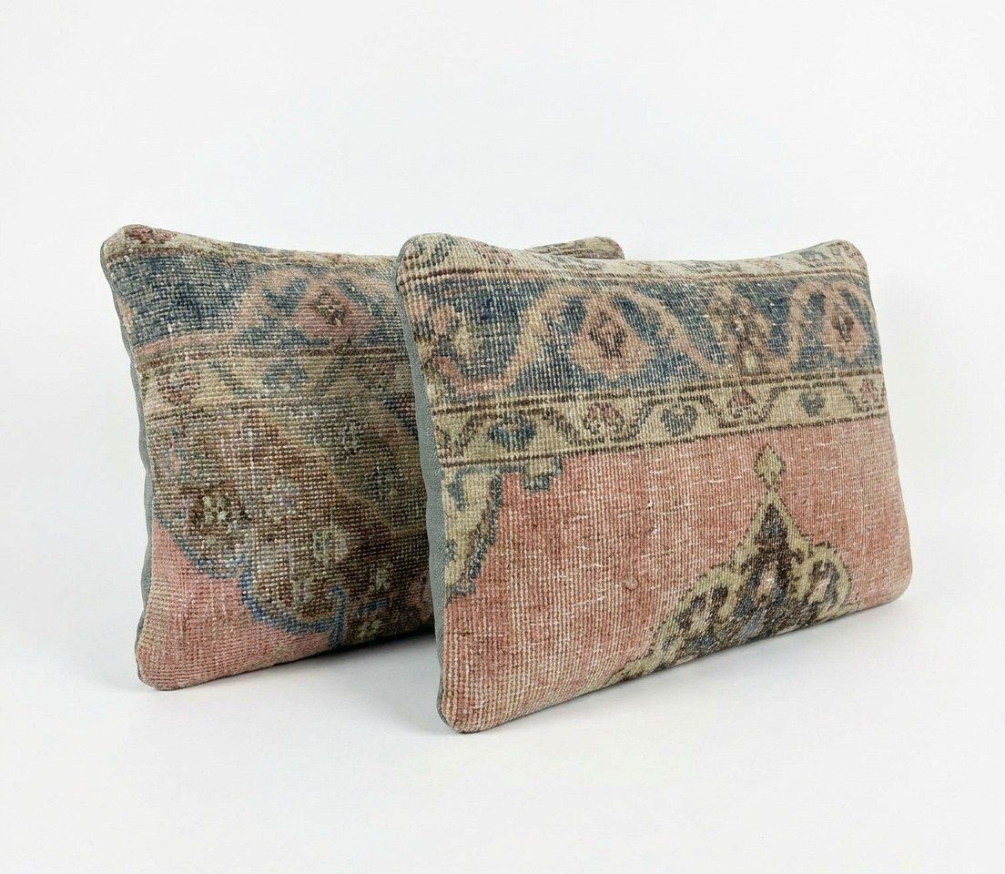 Turkish Lumbar Rug Pillow Cover 40 X 60 Cm   Set Of Two photo for sale