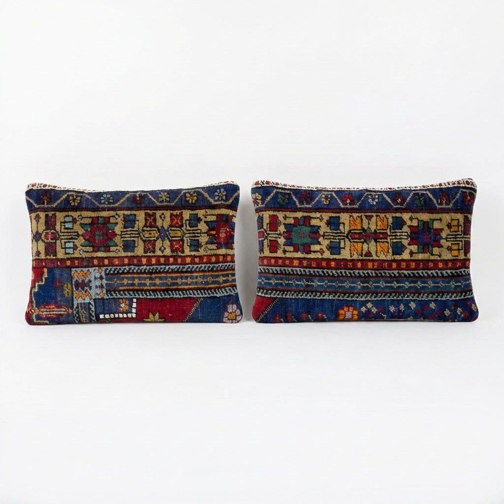 Turkish Lumbar Rug Pillow Cover 40 X 60 Cm   Set Of Two