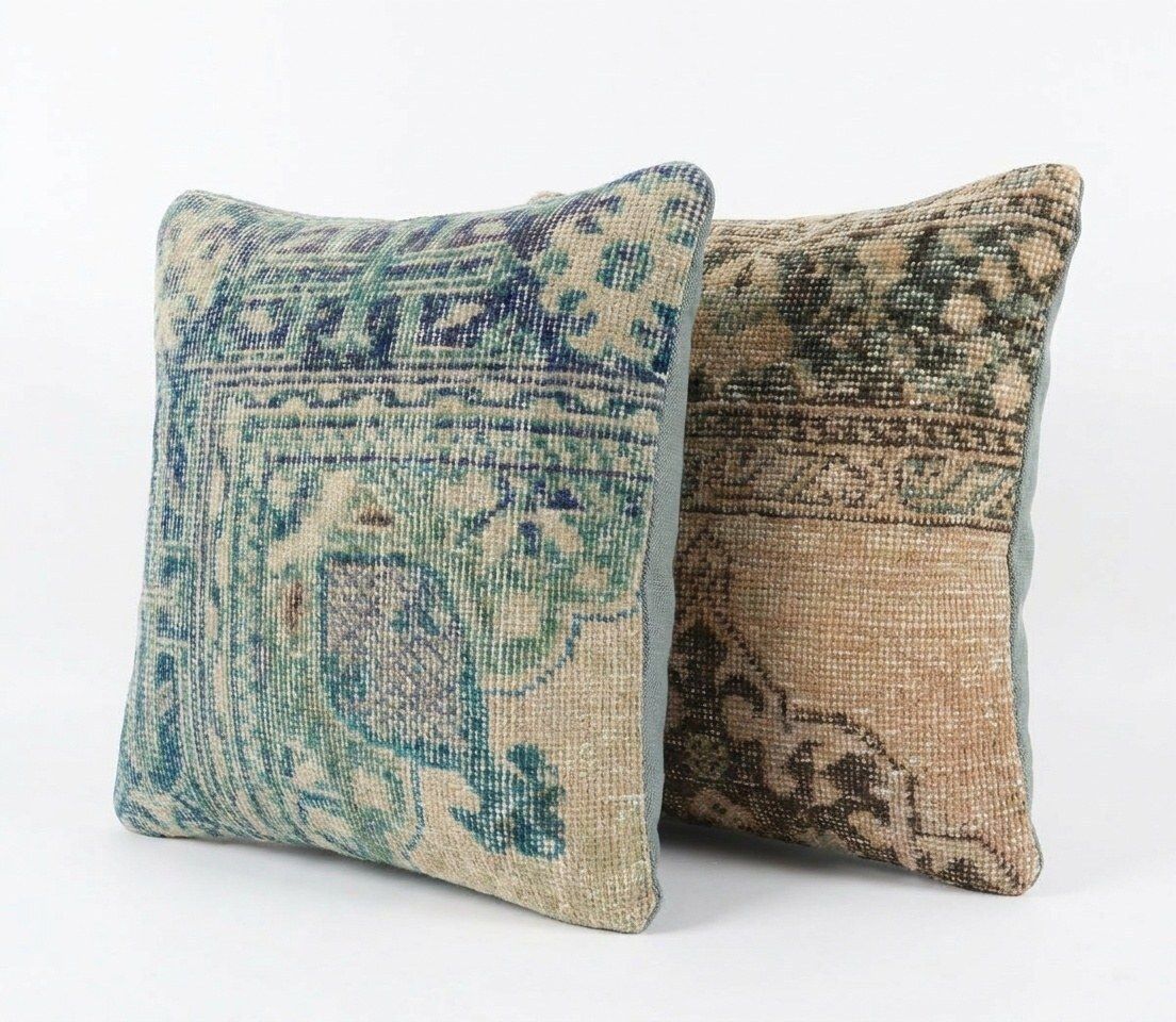 Bohemian Turkish Rug Pillow Cover 40 X 40 Cm   Set Of Two photo furniture