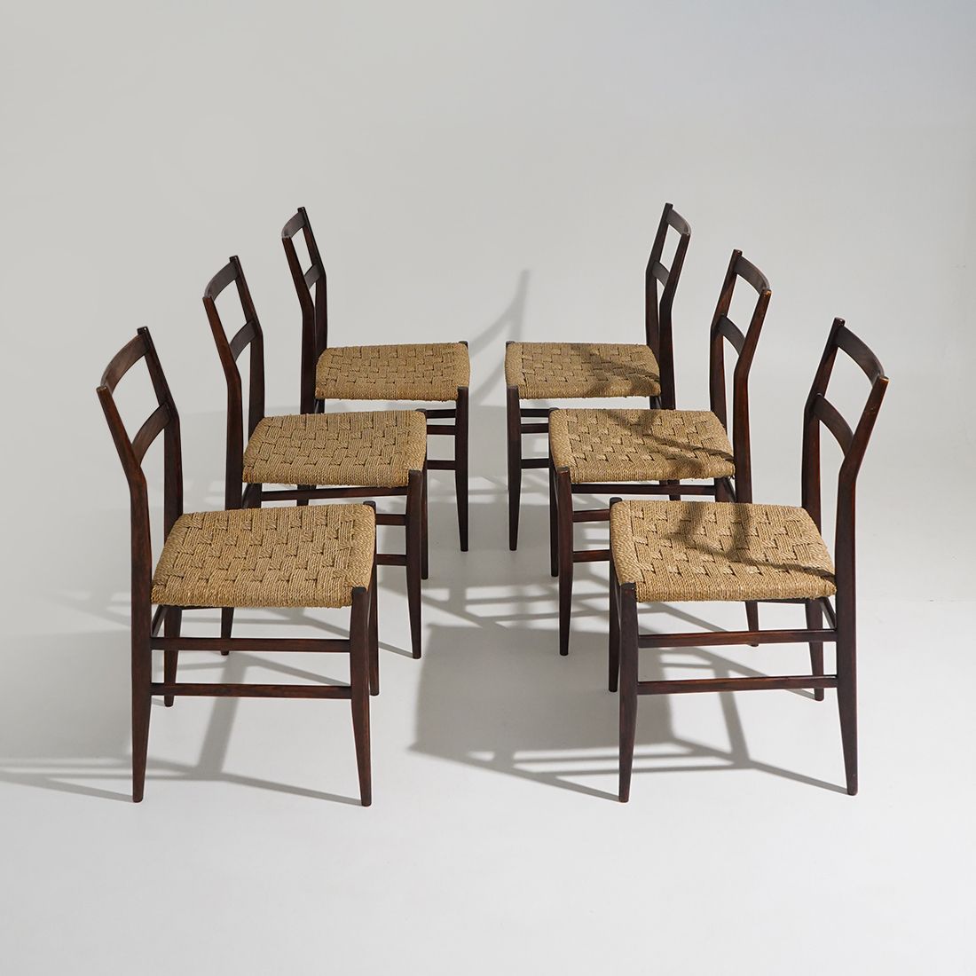 Six “Leggera” Chairs By Gio Ponti For Cassina, 1950s photo for sale