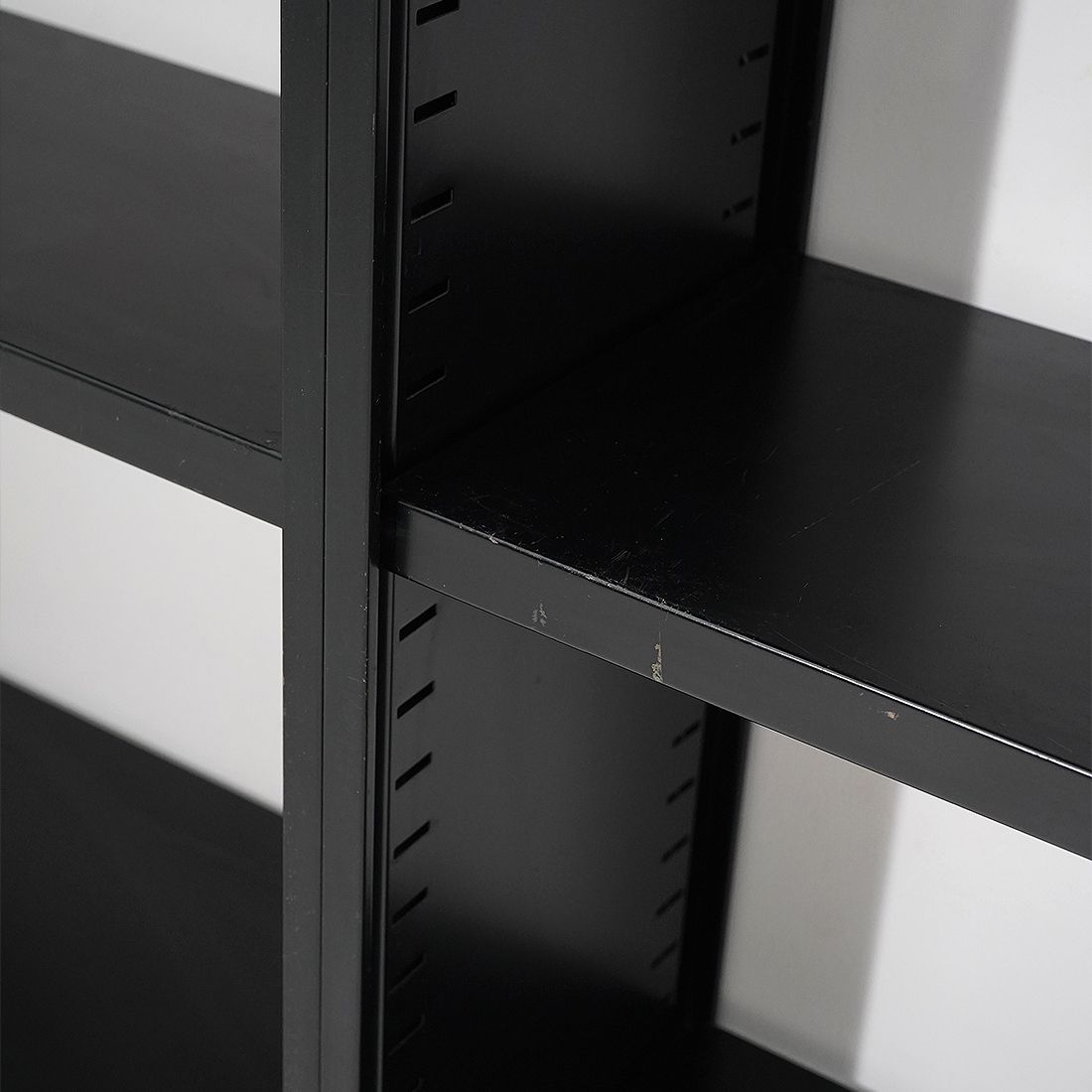 Black Metal Bookcase, 1970s, Industrial photo vintage