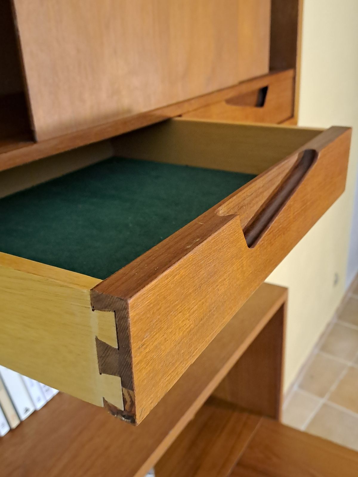 Furniture Secretary Wall Unit In Teak By Kjell Riise, Scandinavian Mid Century 1960s photo