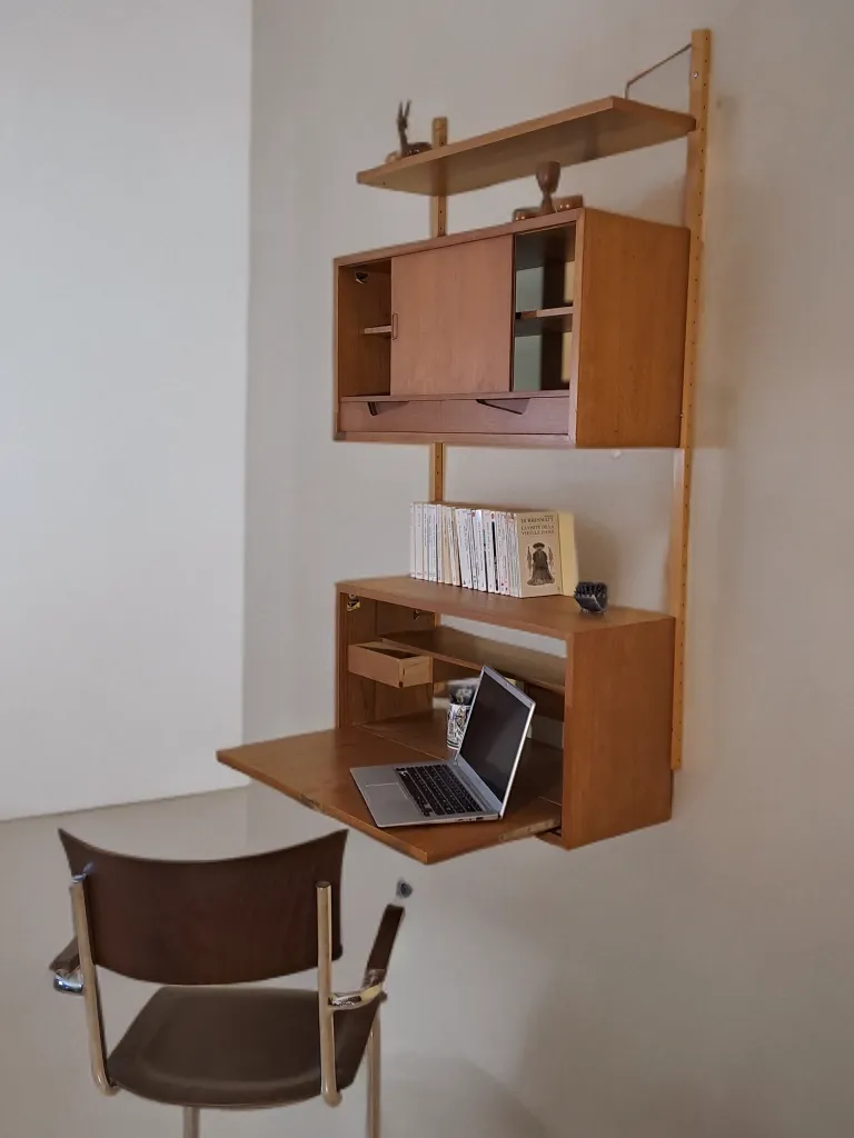 Secretary Wall Unit In Teak By Kjell Riise, Scandinavian Mid Century 1960s photo furniture