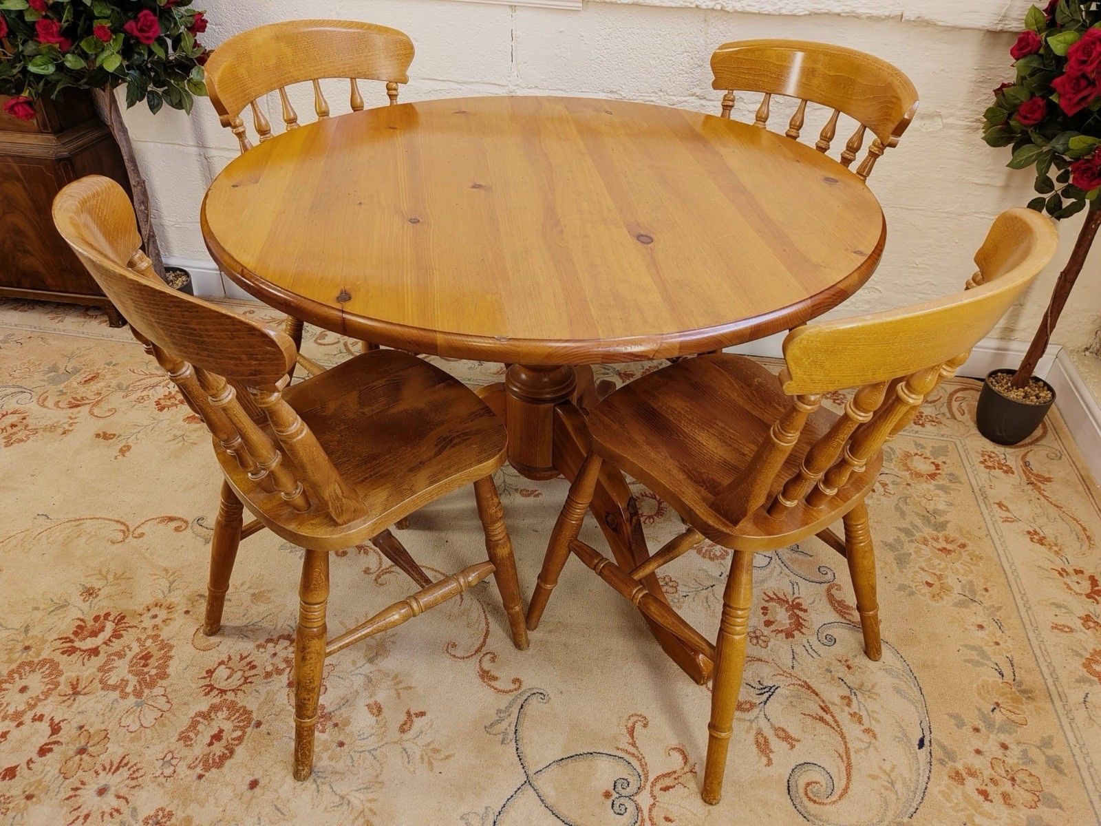 Vintage Country Cottage Influence Pine Table & Four Chairs photo buy