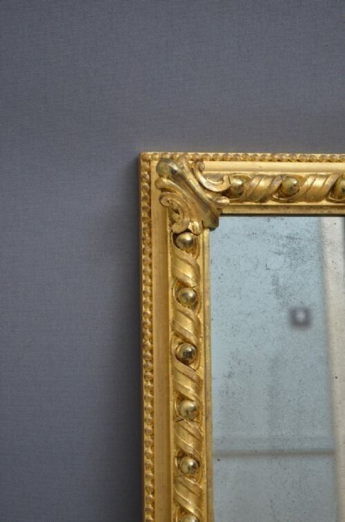photo furniture Antique Giltwood Overmantel Mirror With Original Gilt And Glass H83cm