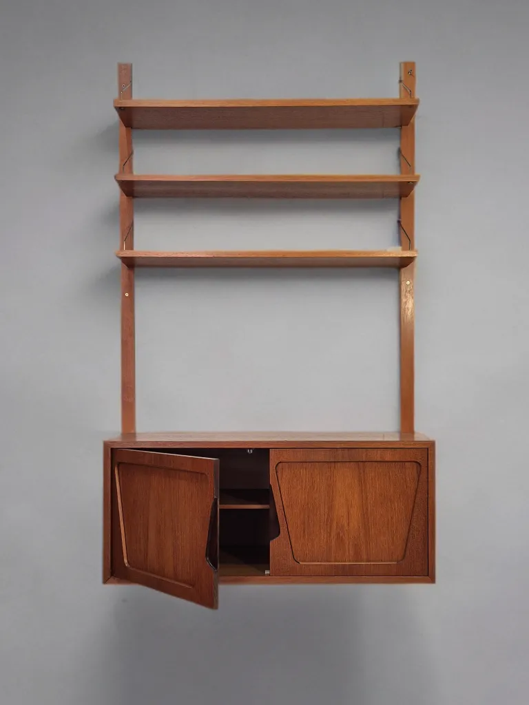 Wall Unit In Teak By Kjell Riise, Scandinavian Mid Century 1960s photo furniture