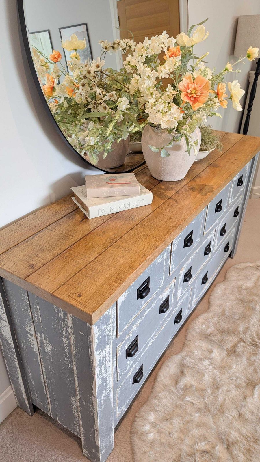 Large Industrial/Farmhouse Style Apothecary Chest Of Drawers photo vinterior