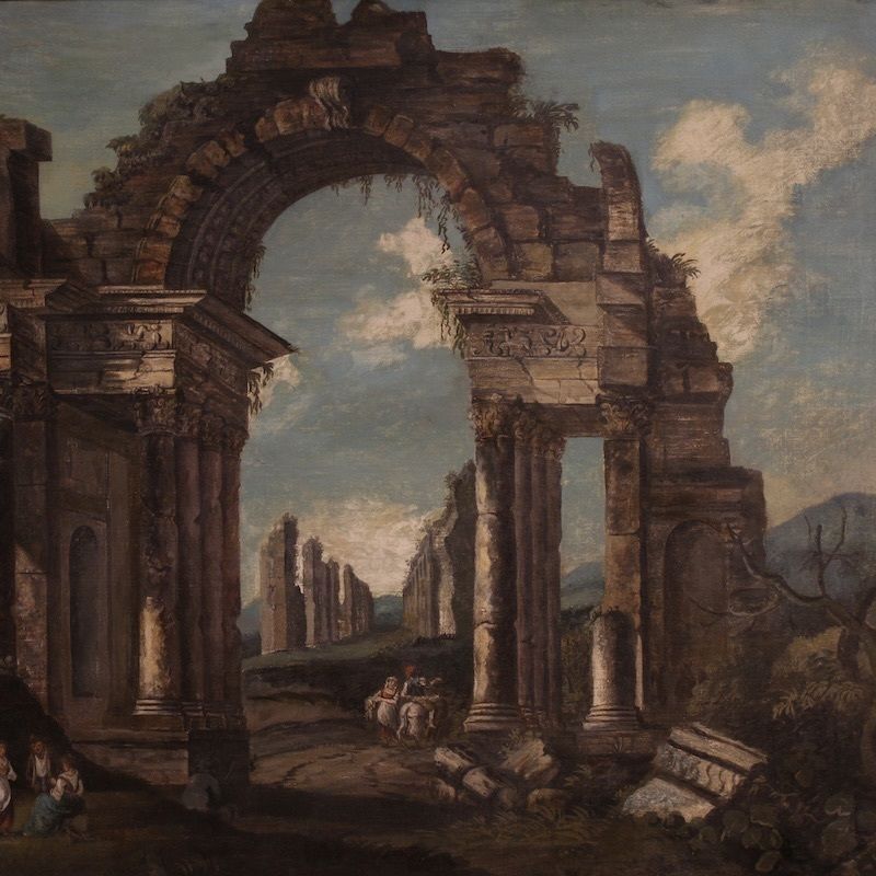 20e-eeuws Italiaans architectonisch capriccio-schilderij photo Kunst