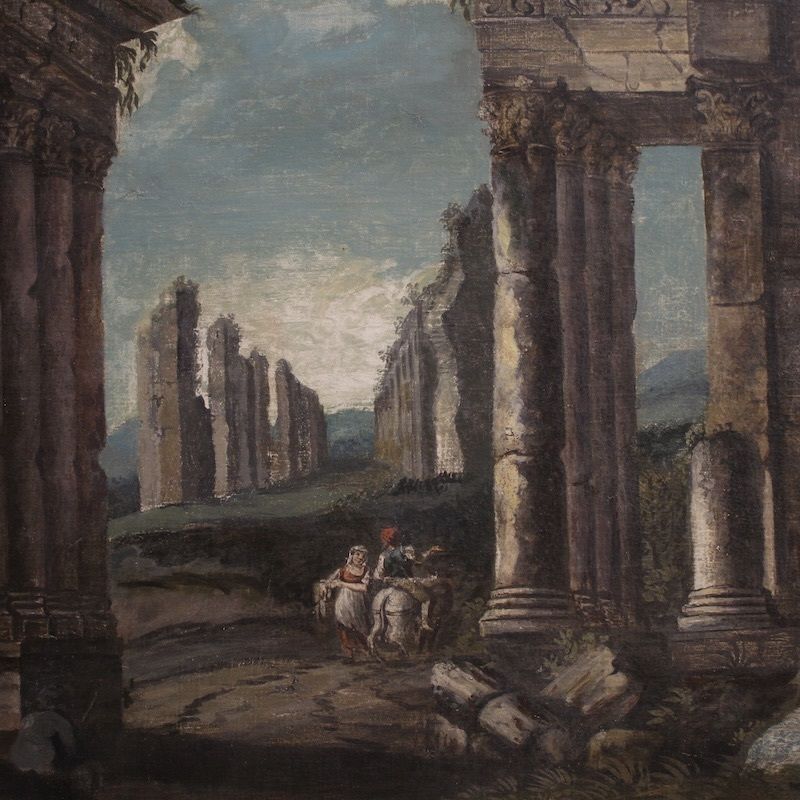 20e-eeuws Italiaans architectonisch capriccio-schilderij photo vinterior