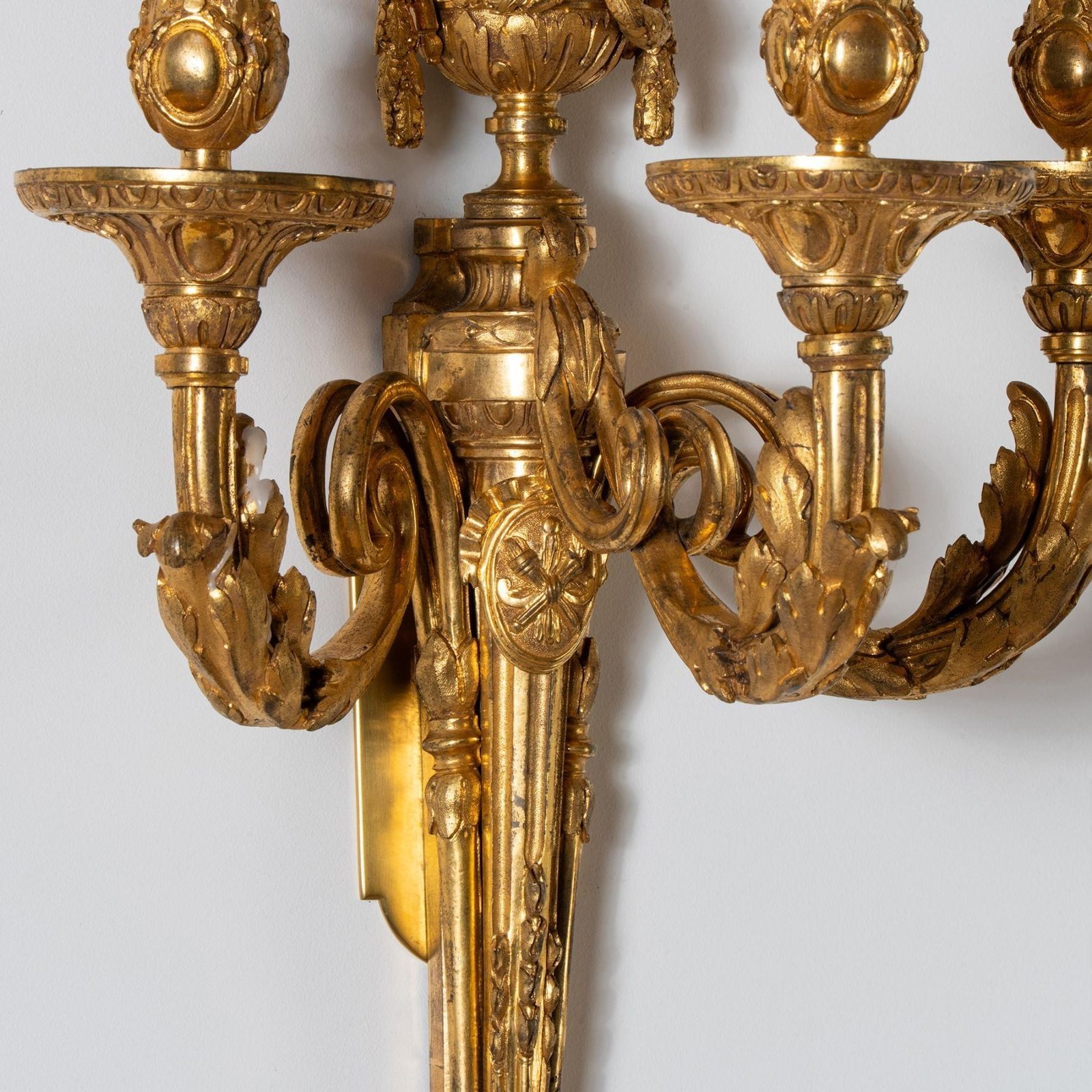 Set Of Four Louis XV Ormolu Three Branch Wall Lights Circa 1770 photo vintage