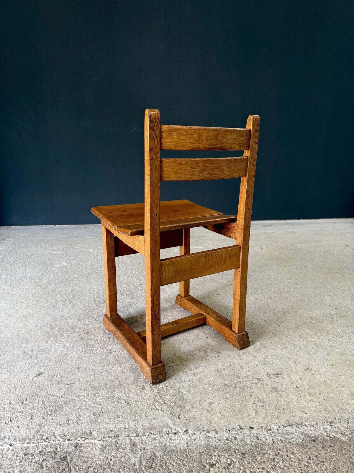photo vintage Midcentury Handcrafted Design Oak Dining Chairs, 1950's Belgium