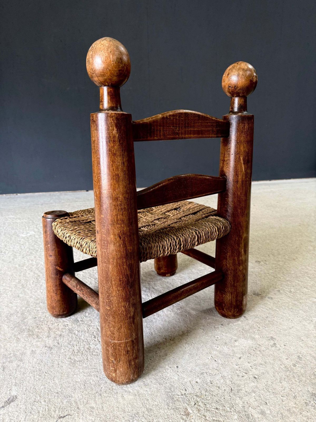 French Provincial Brutalist Design Low Stool By Charles Dudouyt, France 1940's photo buy
