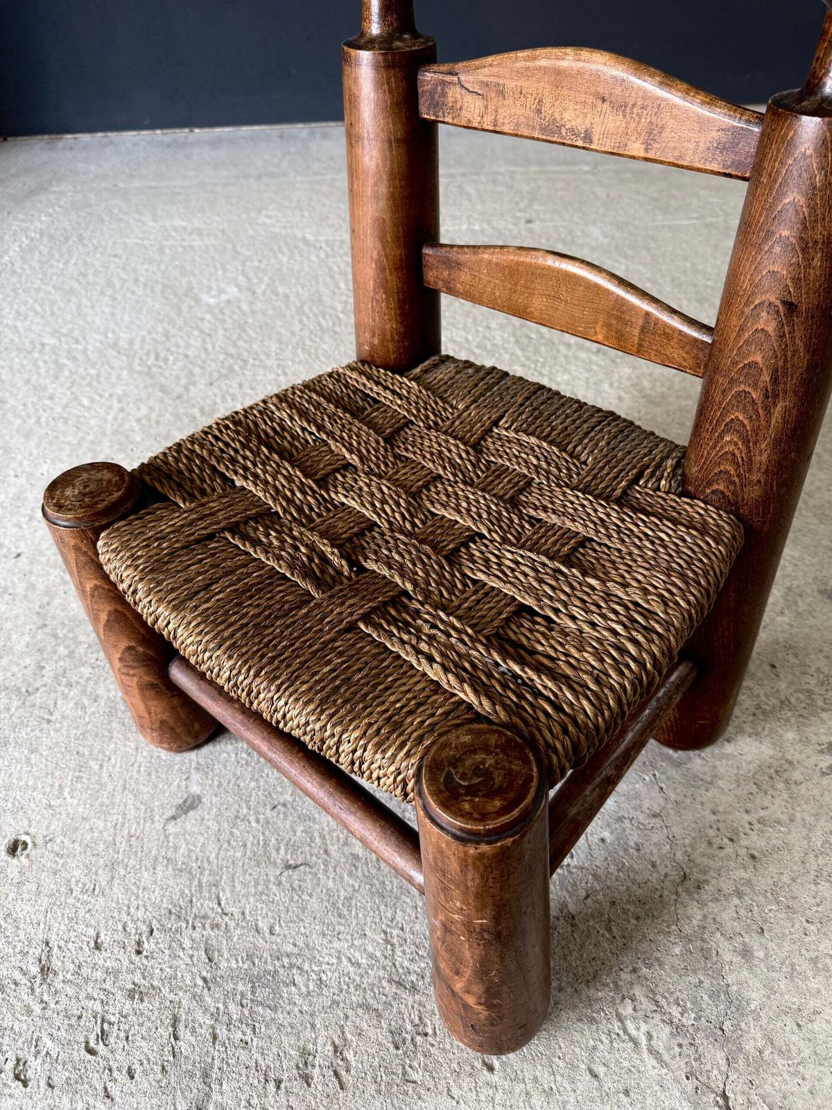 photo furniture French Provincial Brutalist Design Low Stool By Charles Dudouyt, France 1940's