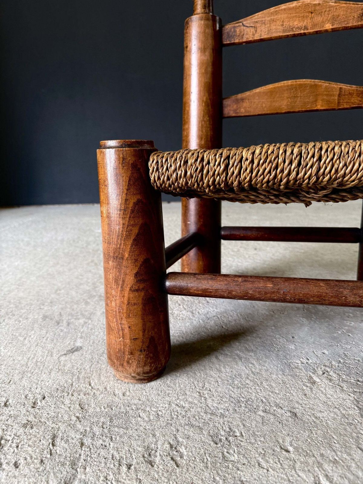 photo vinterior French Provincial Brutalist Design Low Stool By Charles Dudouyt, France 1940's