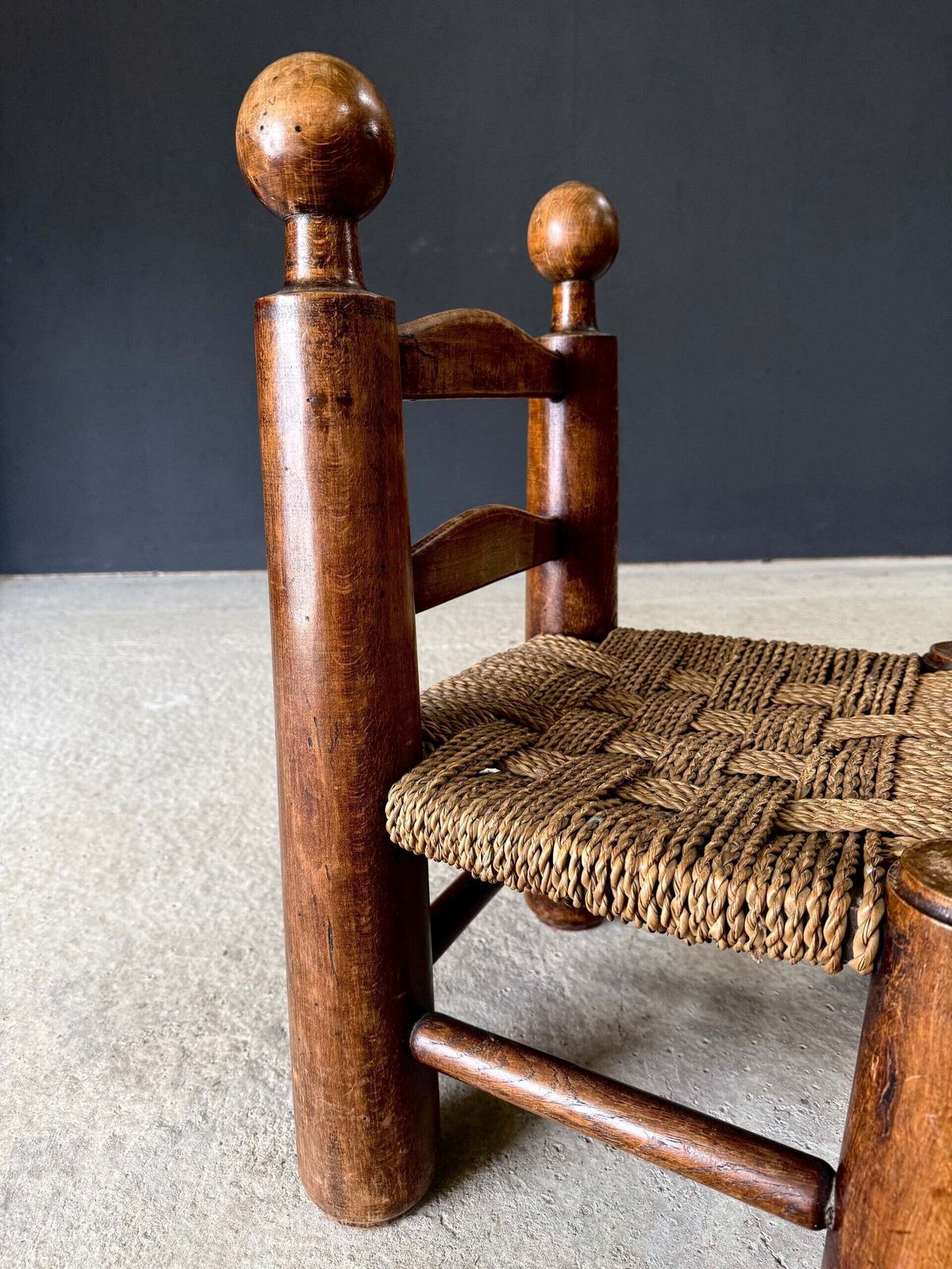 photo buy French Provincial Brutalist Design Low Stool By Charles Dudouyt, France 1940's