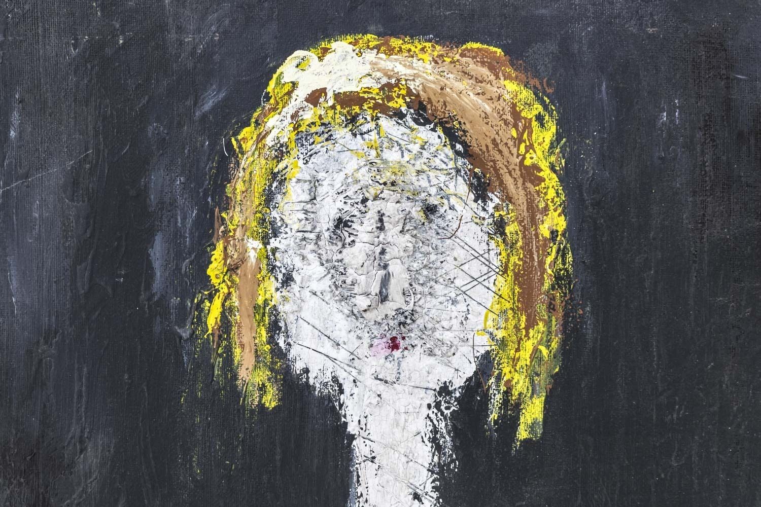 Marcel Mulot, Woman Portrait, Gouache On Canvas, 1988 photo furniture