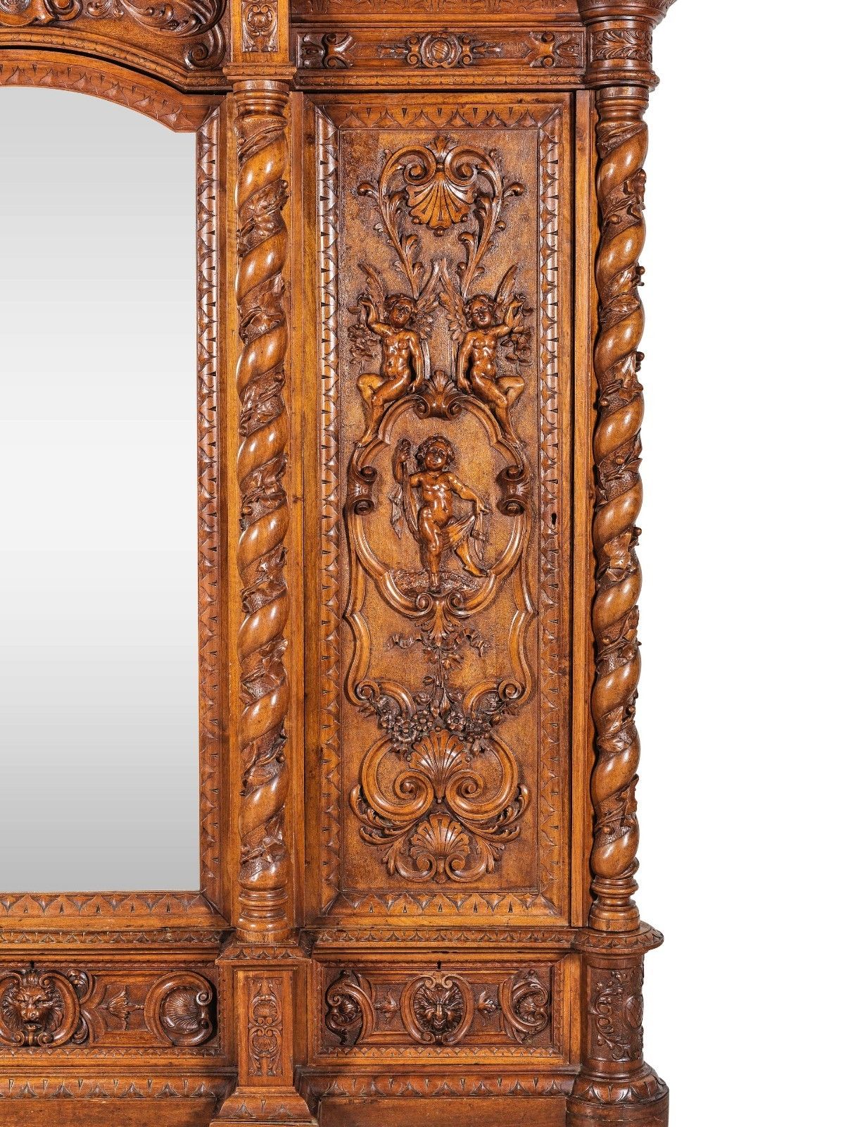 photo vintage Antique Italian Renaissance Bedroom Set Attr Luigi Frullini 19th Century Chateau