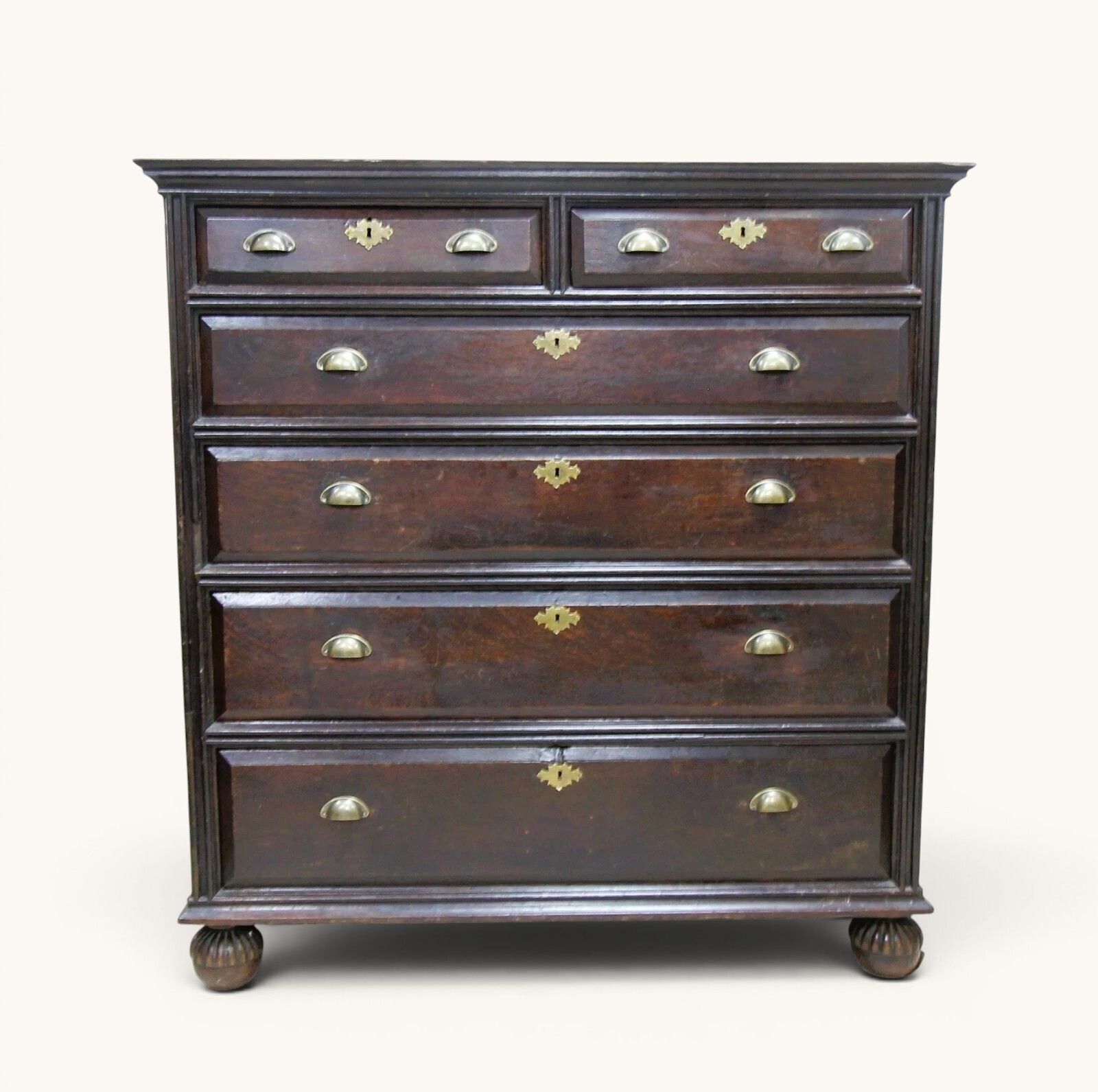 A Large Antique Solid Oak Chest Of Drawers photo for sale