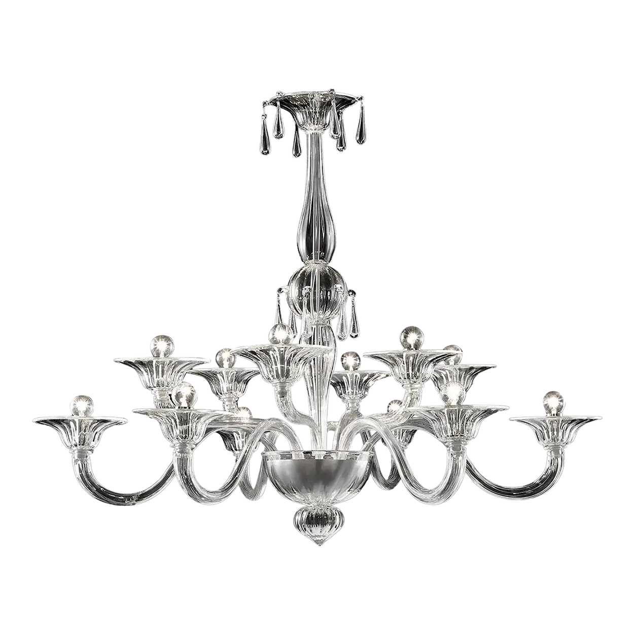 Luxury Transparent Venetian Murano Glass Chandelier