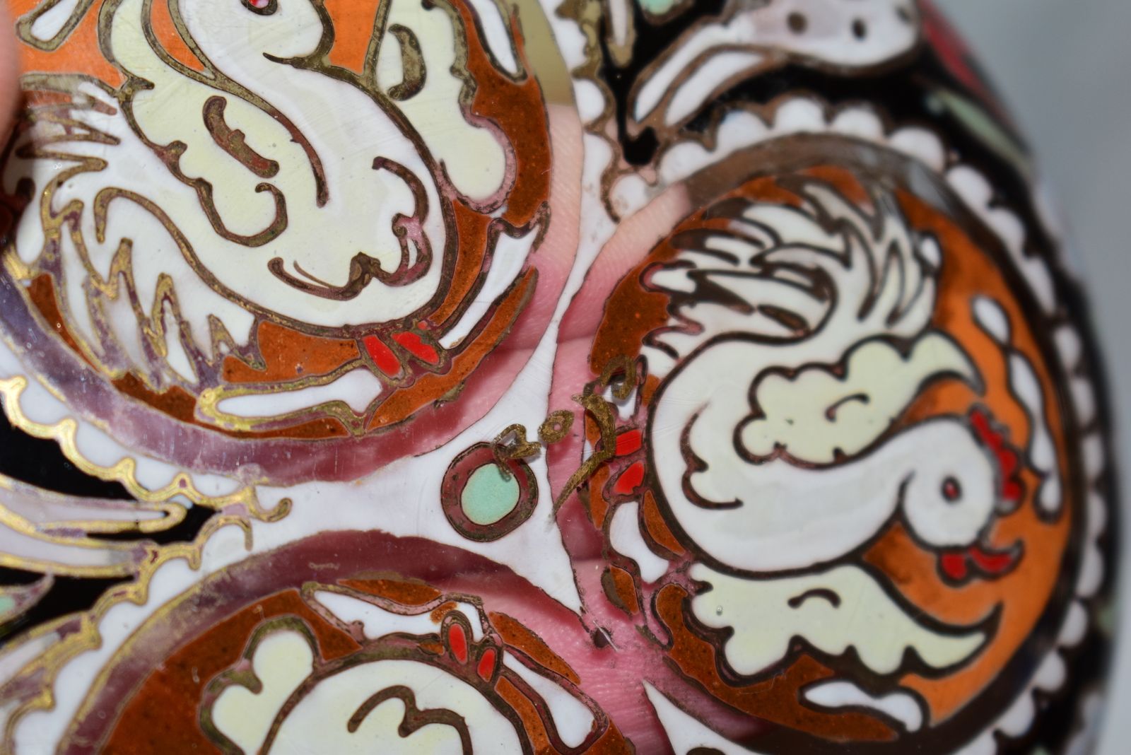 76.0 Mudejar Style Hand Painted Decorative Glass Dish By José Cire Royo C.1960 photo