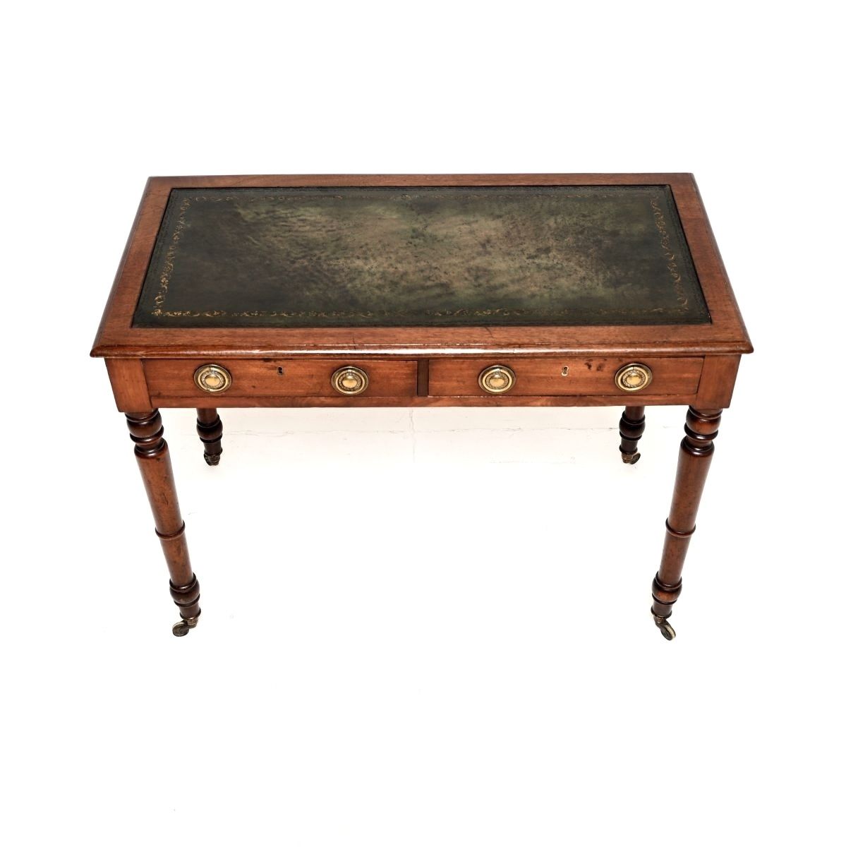 Antique Georgian Mahogany Leather Top Writing Table / Desk photo for sale