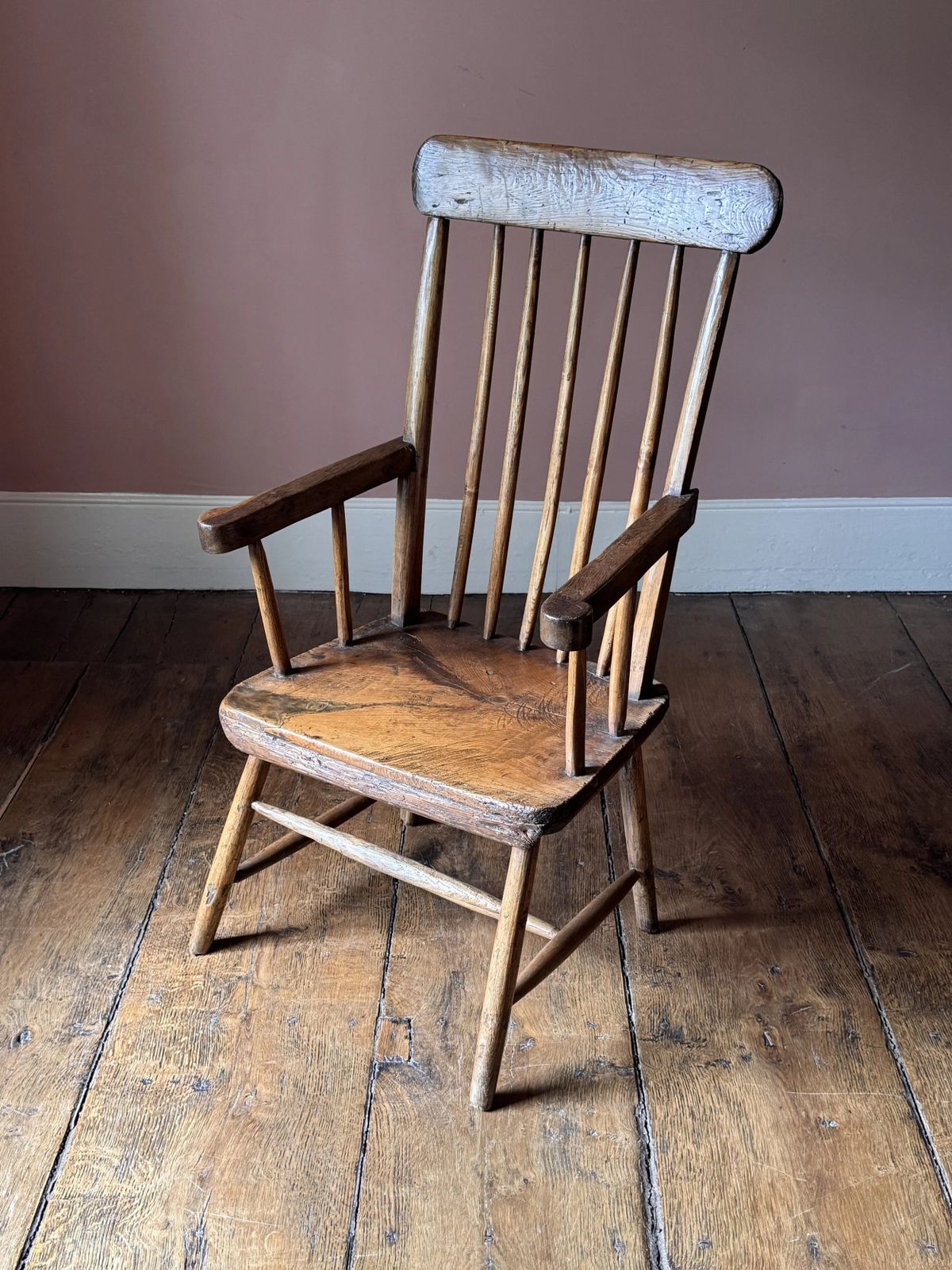 19th Century Welsh Country Stick Chair photo vintage