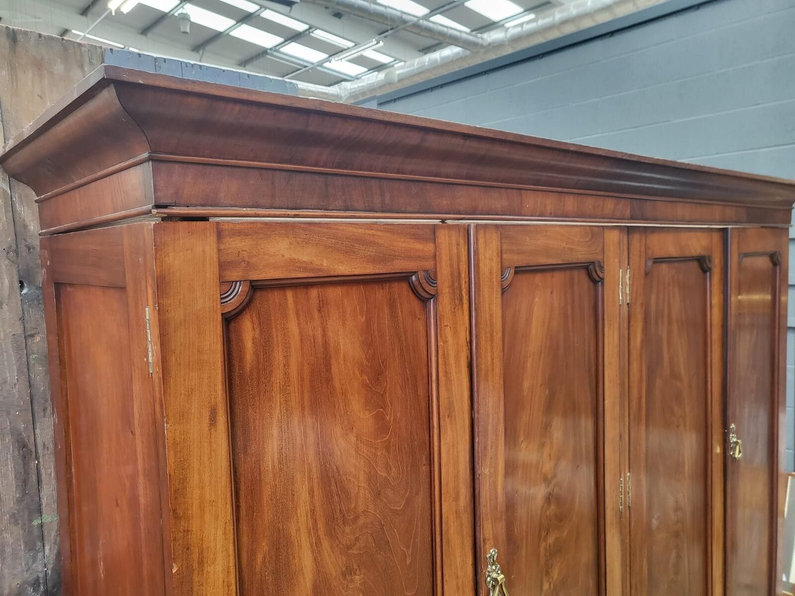 photo furniture Antique 4 Door Mahogany Breakdown Wardrobe Bedroom